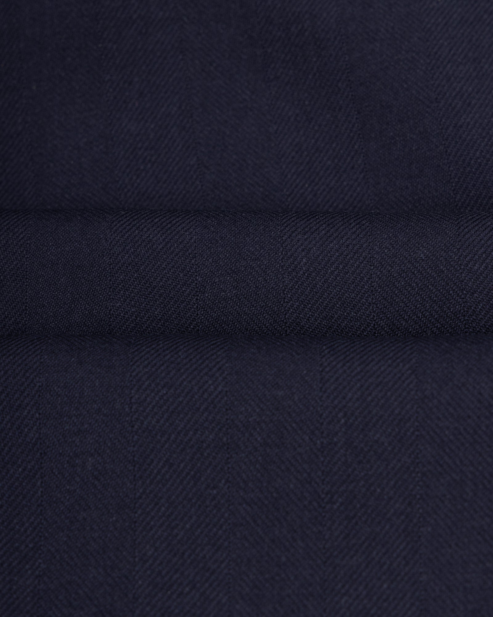 Single Pleat Trouser - Navy Herringbone Wool