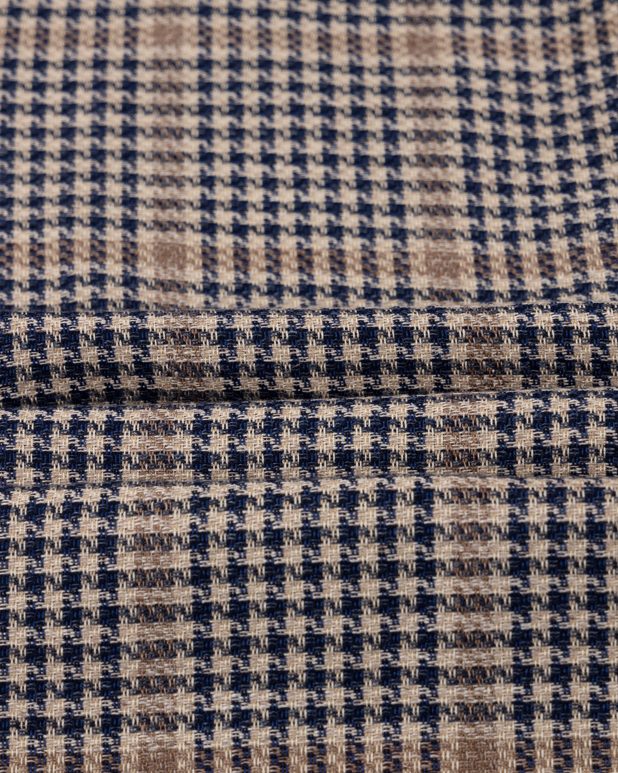 Sport Jacket - Blue Tan Check Linen Cotton
