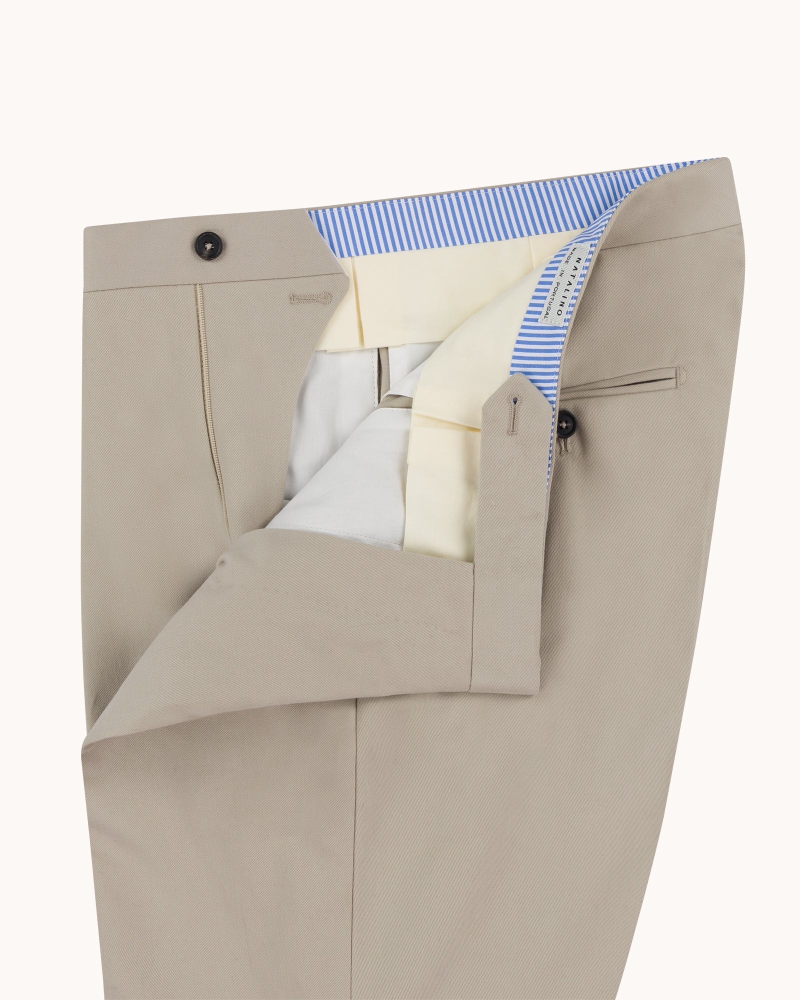 Single Pleat Trouser - Stone Brushed Cotton