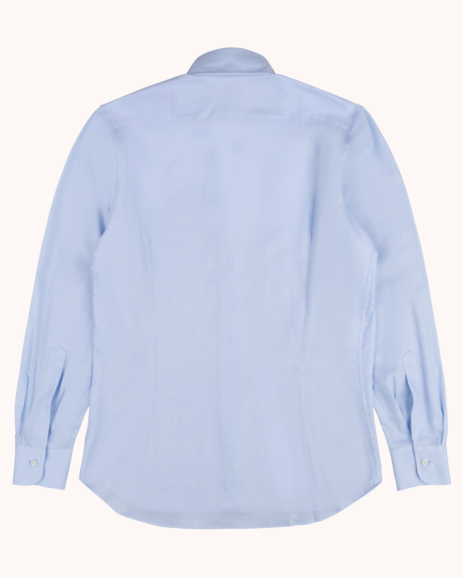 Spread Collar Shirt - Blue Cotton Twill