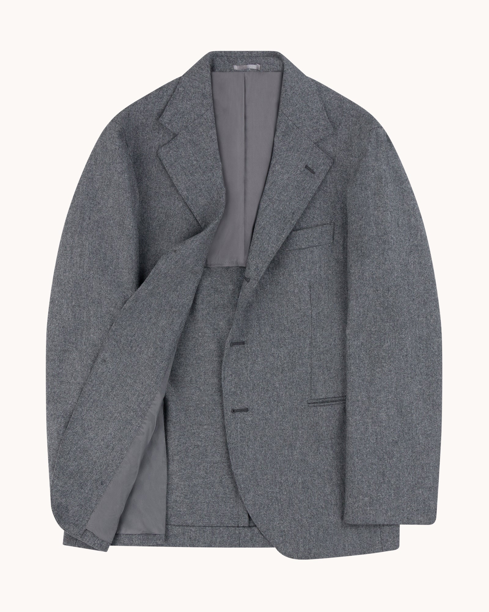 Sport Jacket - Light Grey Woollen Flannel