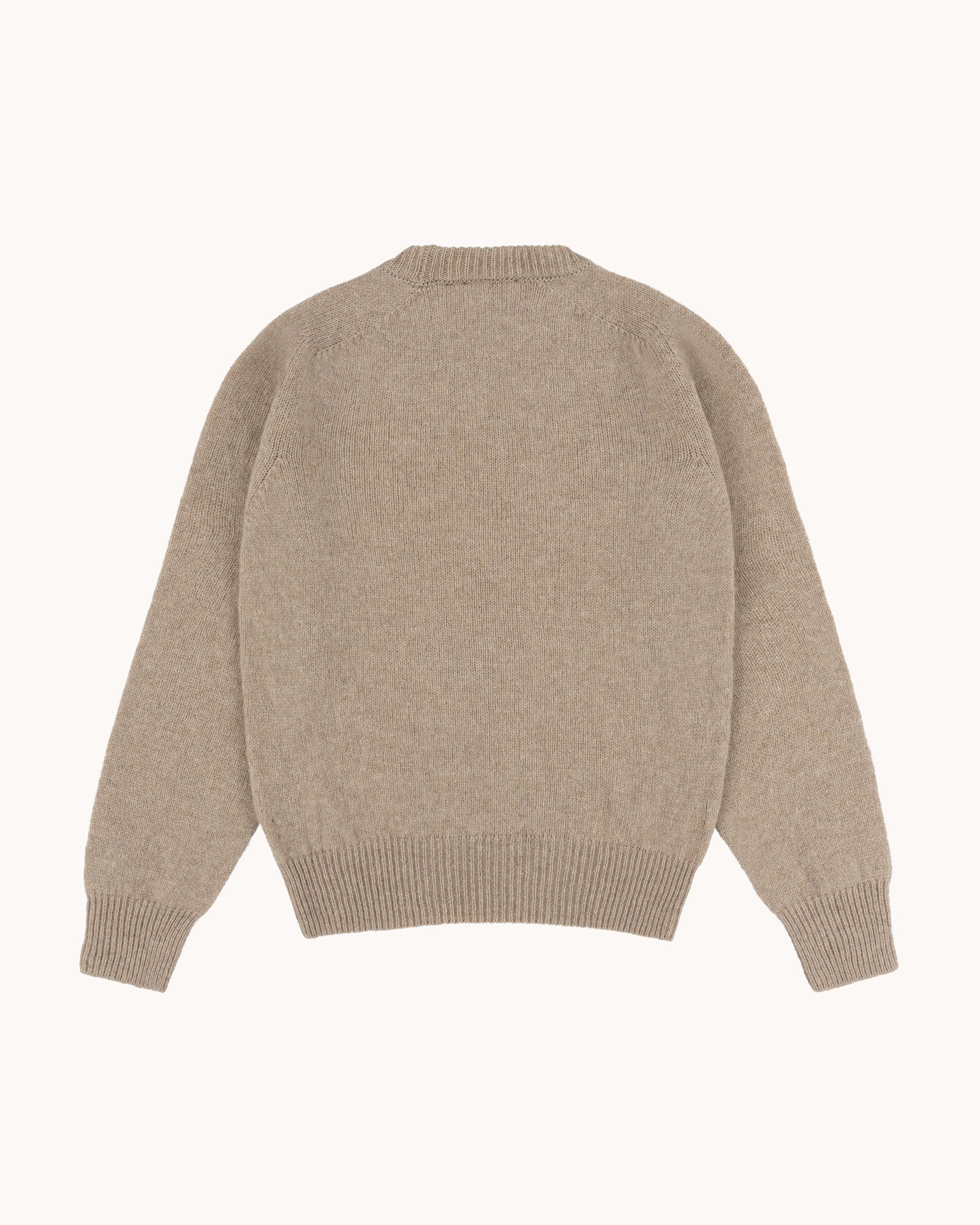 Shetland Wool Crew Neck Sweater - Taupe