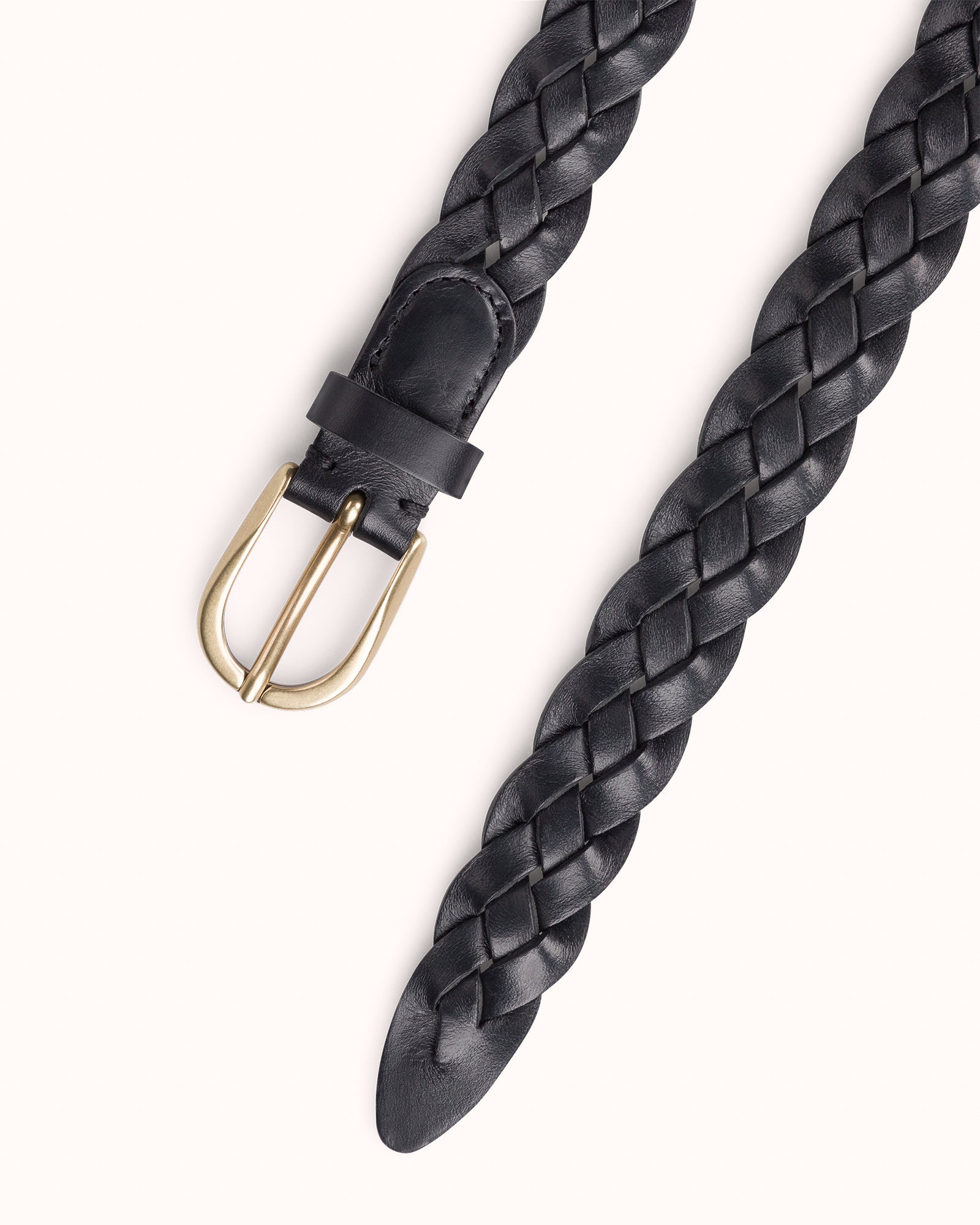 Woven Belt - Black Leather