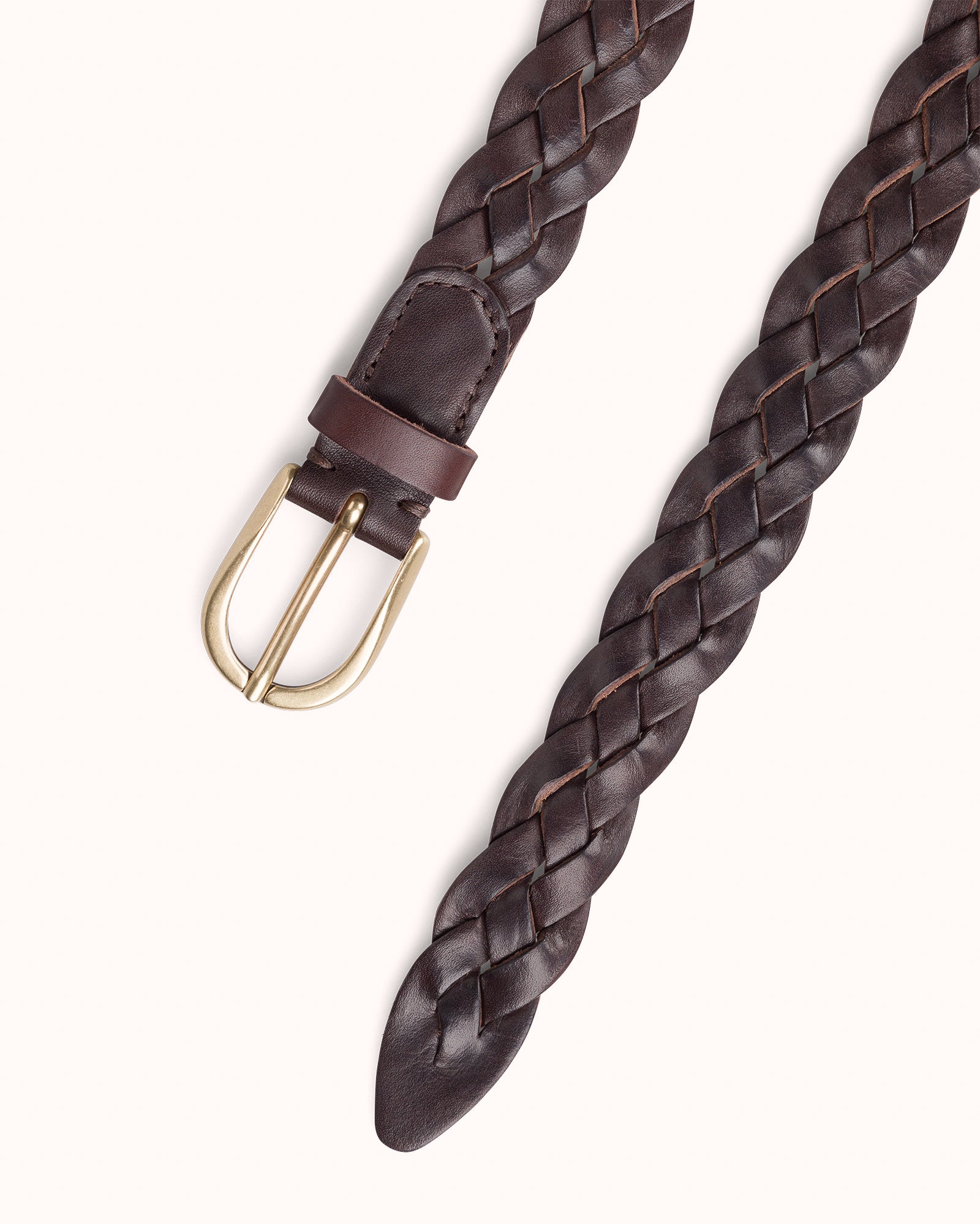 Woven Belt - Brown Leather