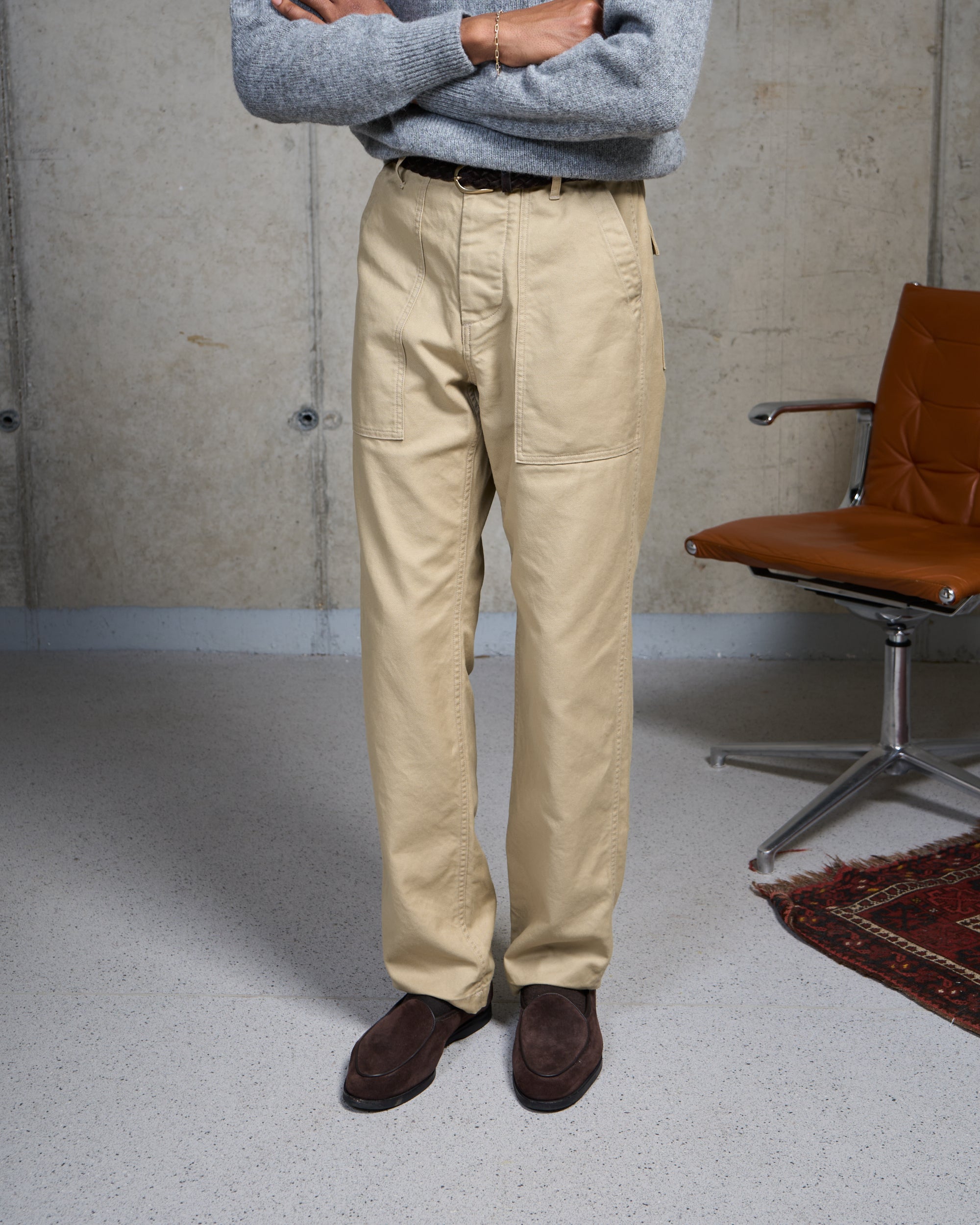 High Rise Japanese Fatigue Pant - Sand Cotton Twill Natalino High Rise Japanese Fatigue Pant - Sand Cotton Twill Natalino