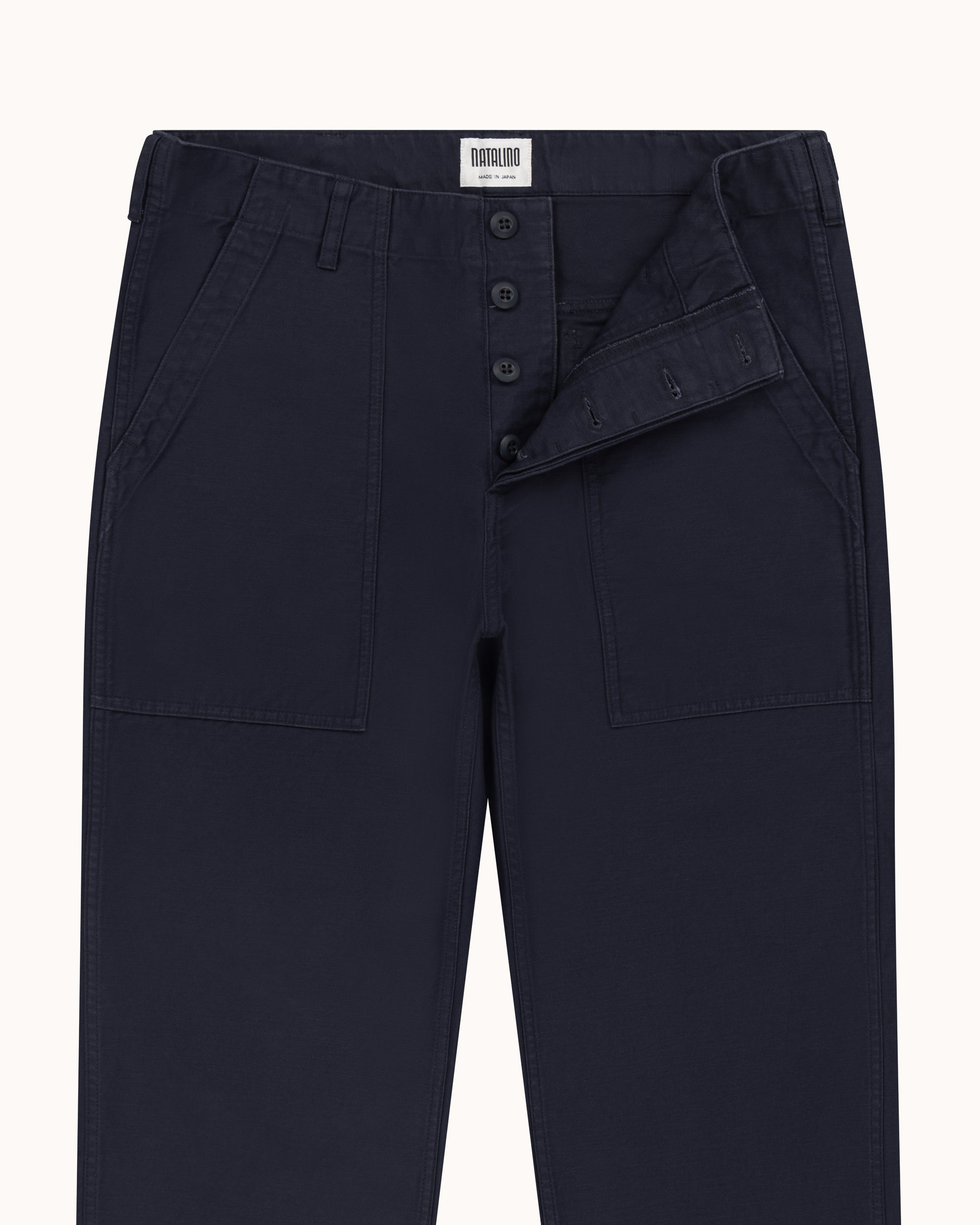 High Rise Japanese Fatigue Pant - Navy Cotton