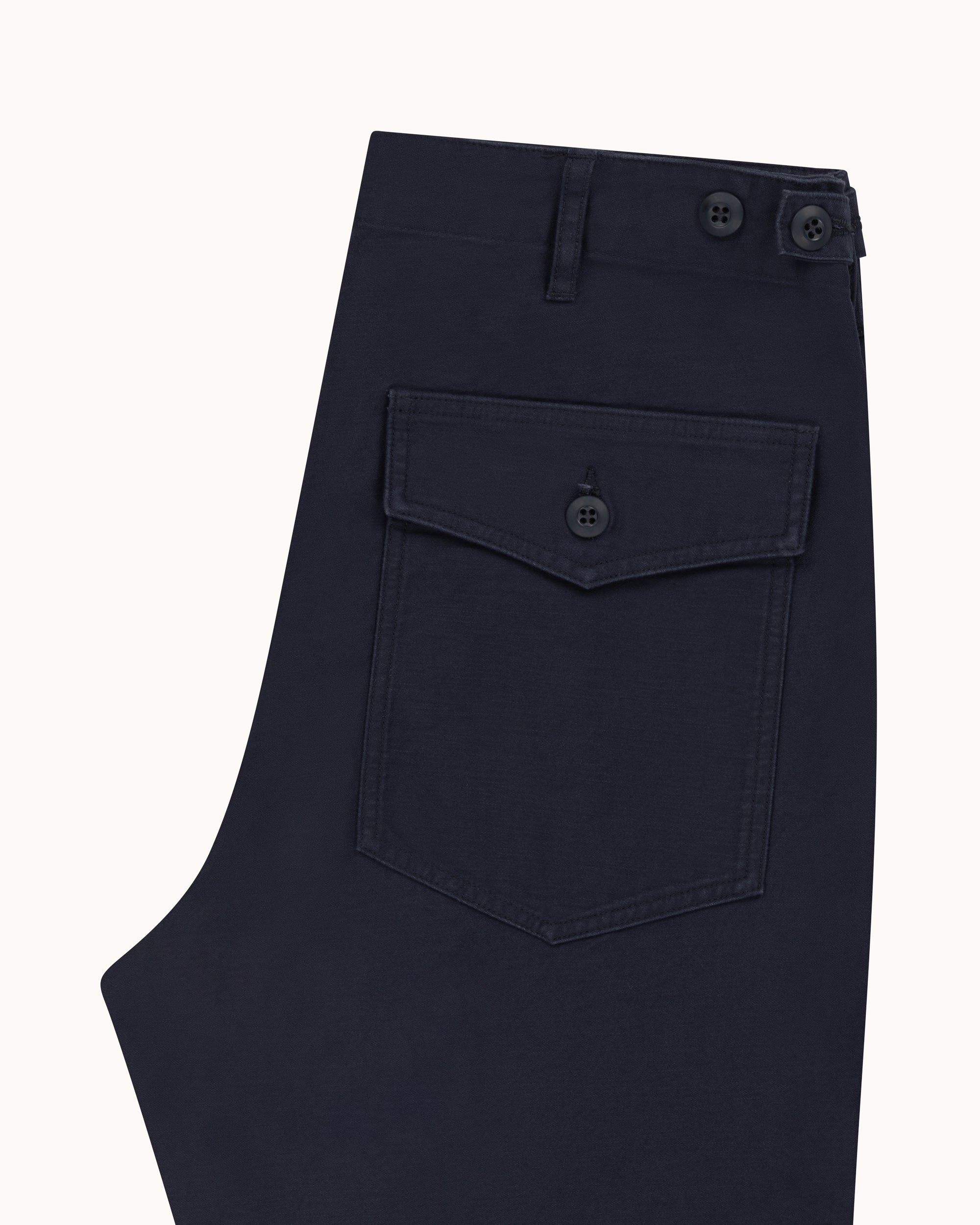 High Rise Japanese Fatigue Pant - Navy Cotton