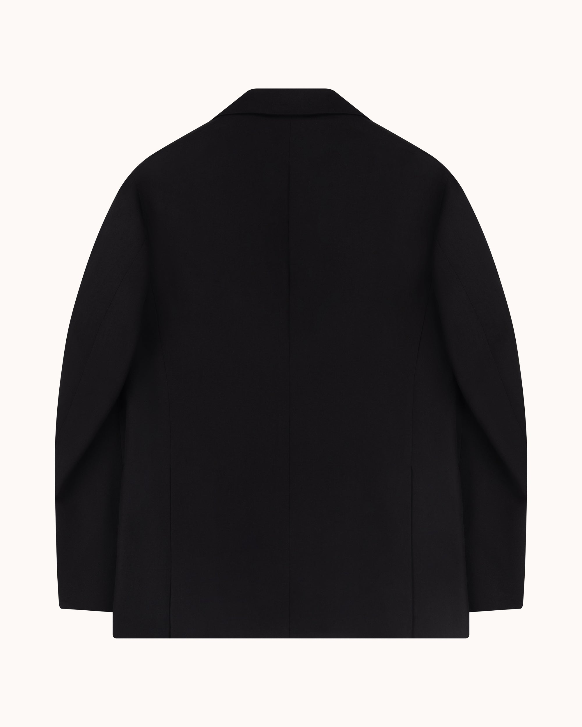 Peak Lapel Dinner Jacket – Black Wool Barathea