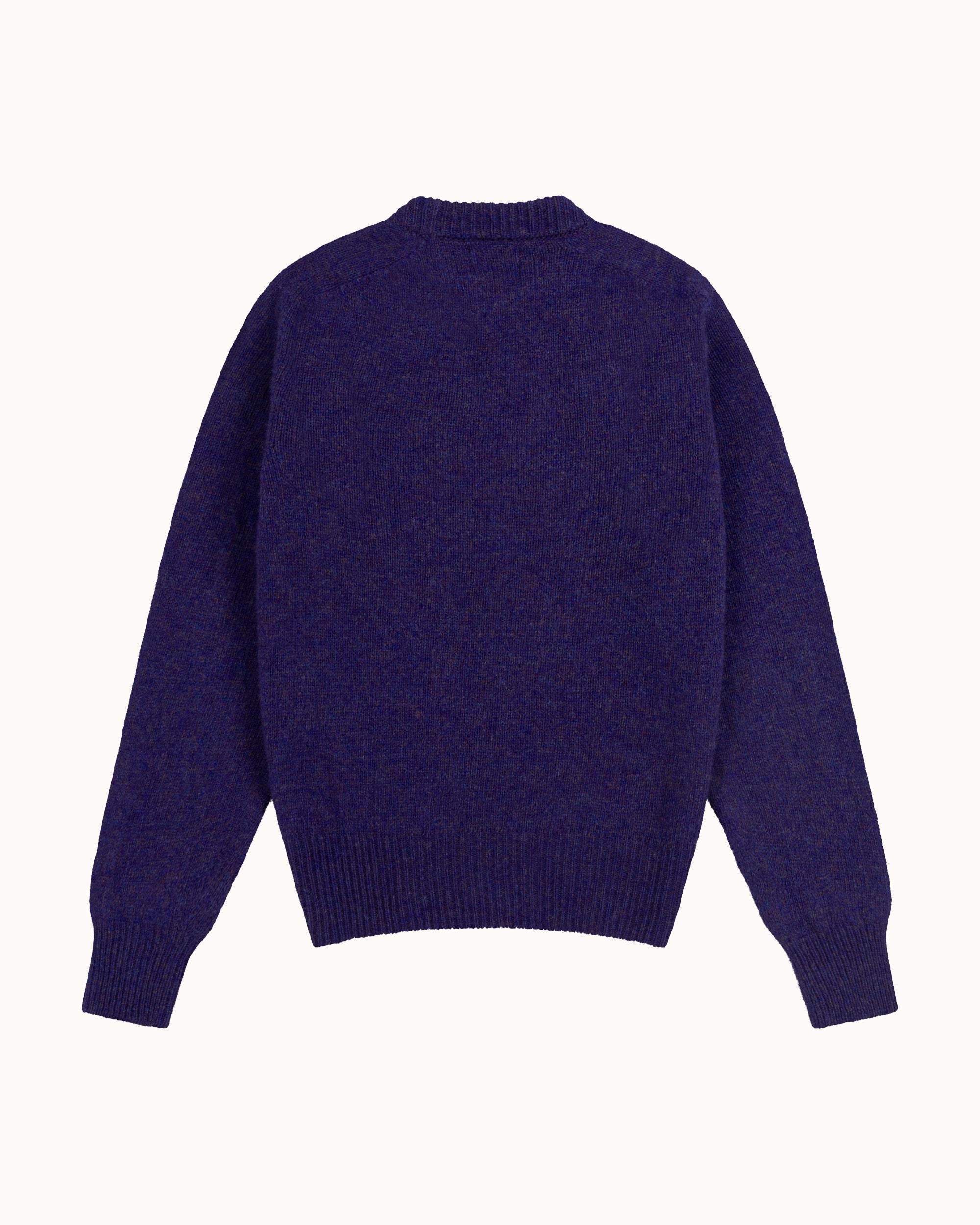 Shetland Wool Crew Neck Sweater - Iris