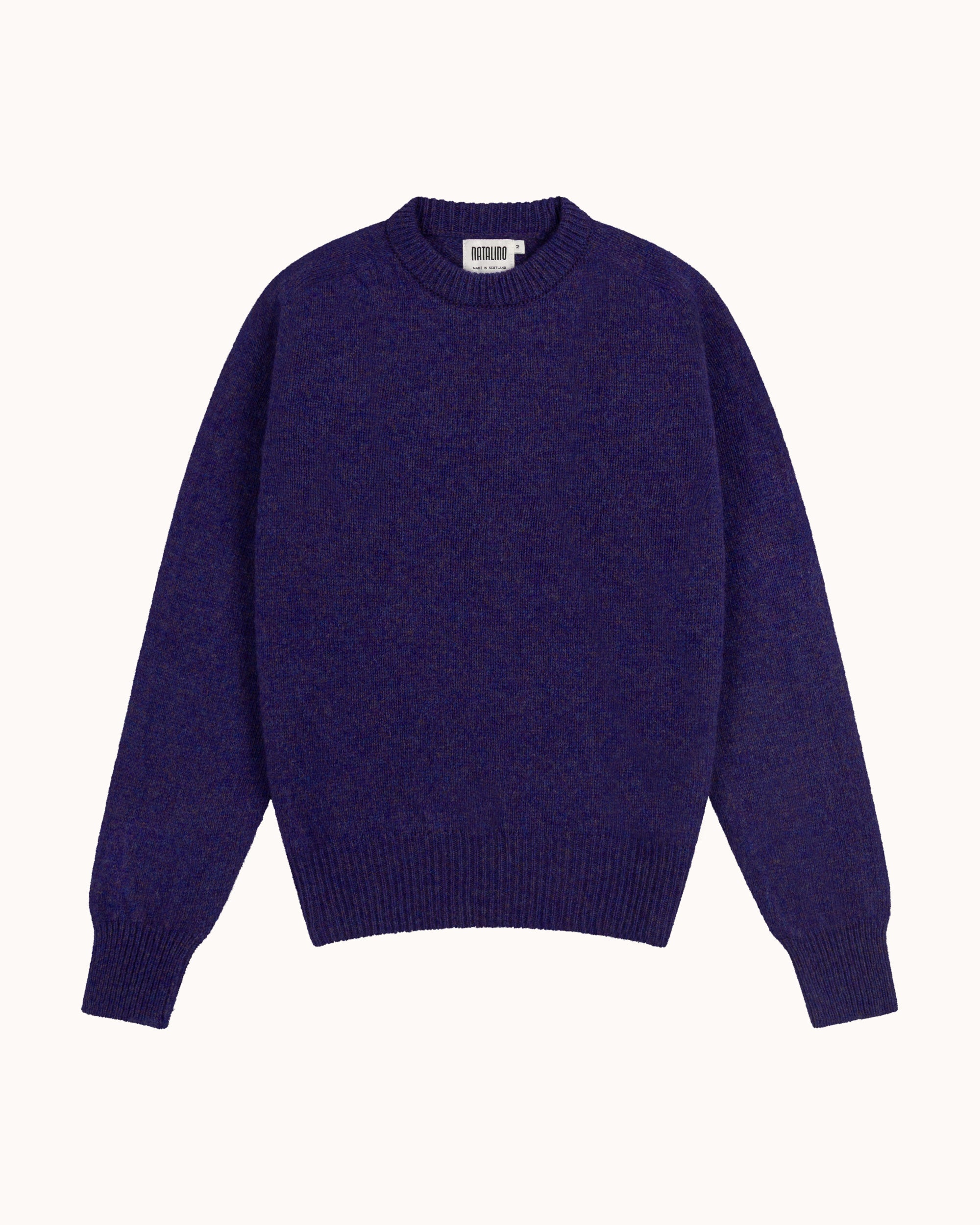 Shetland Wool Crew Neck Sweater - Iris
