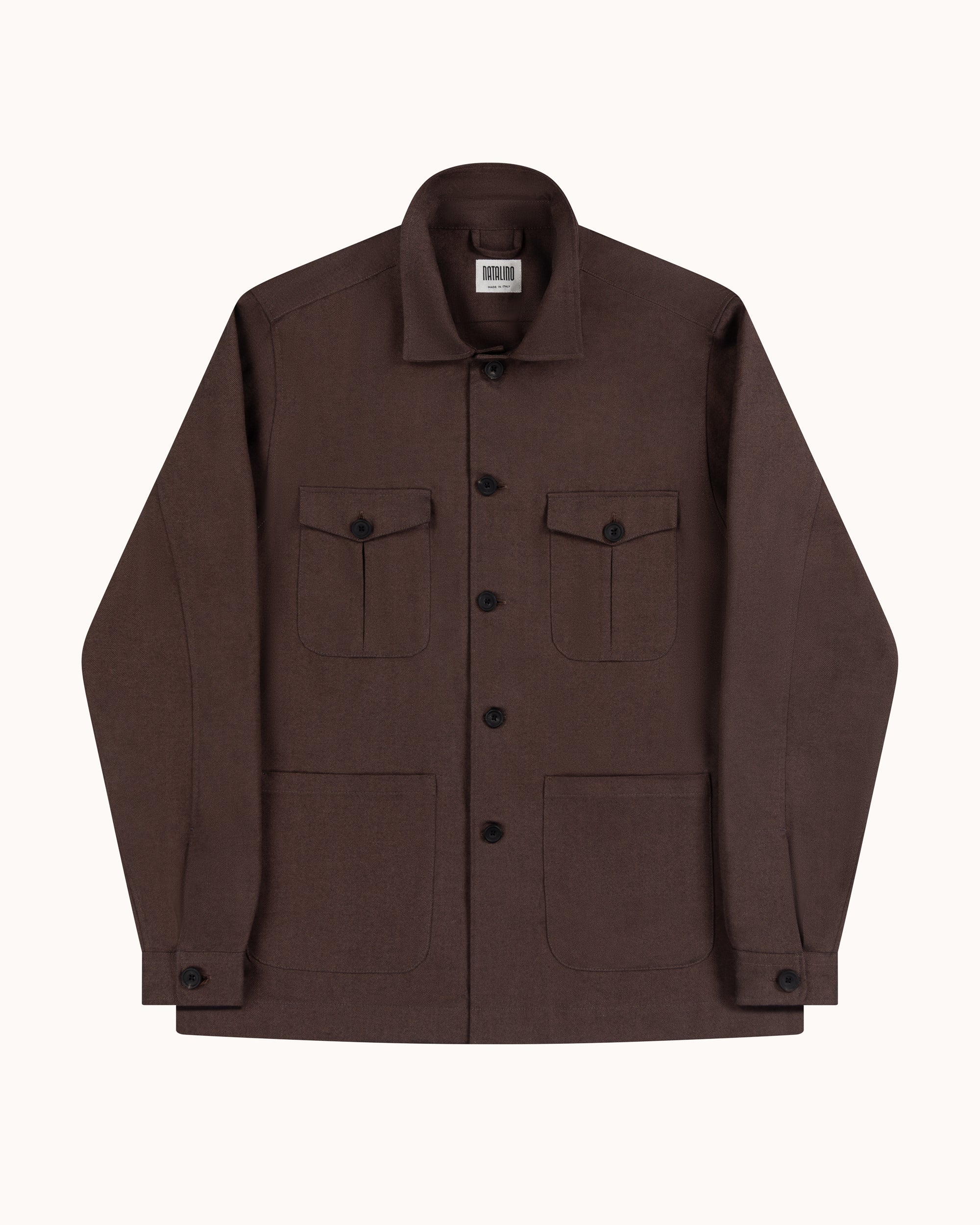 Overshirt - Brown Herringbone Cotton Cashmere