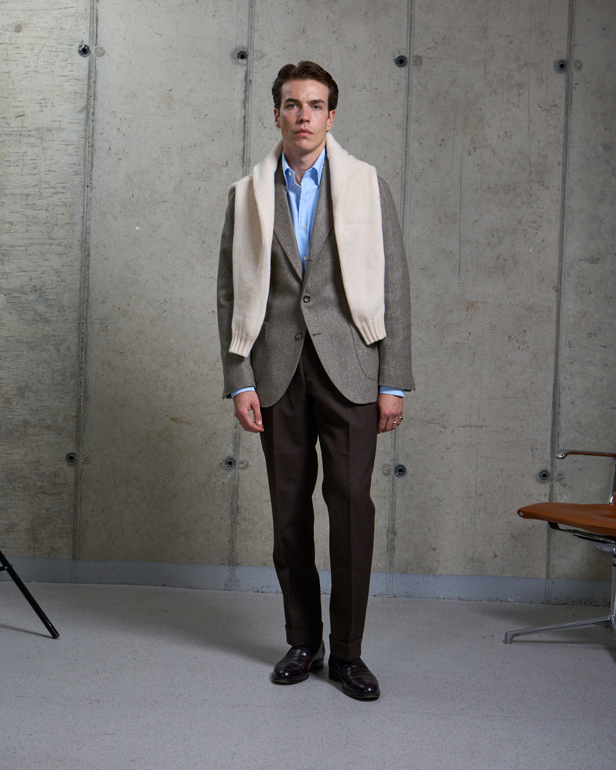 Sport Jacket - Taupe Herringbone Wool