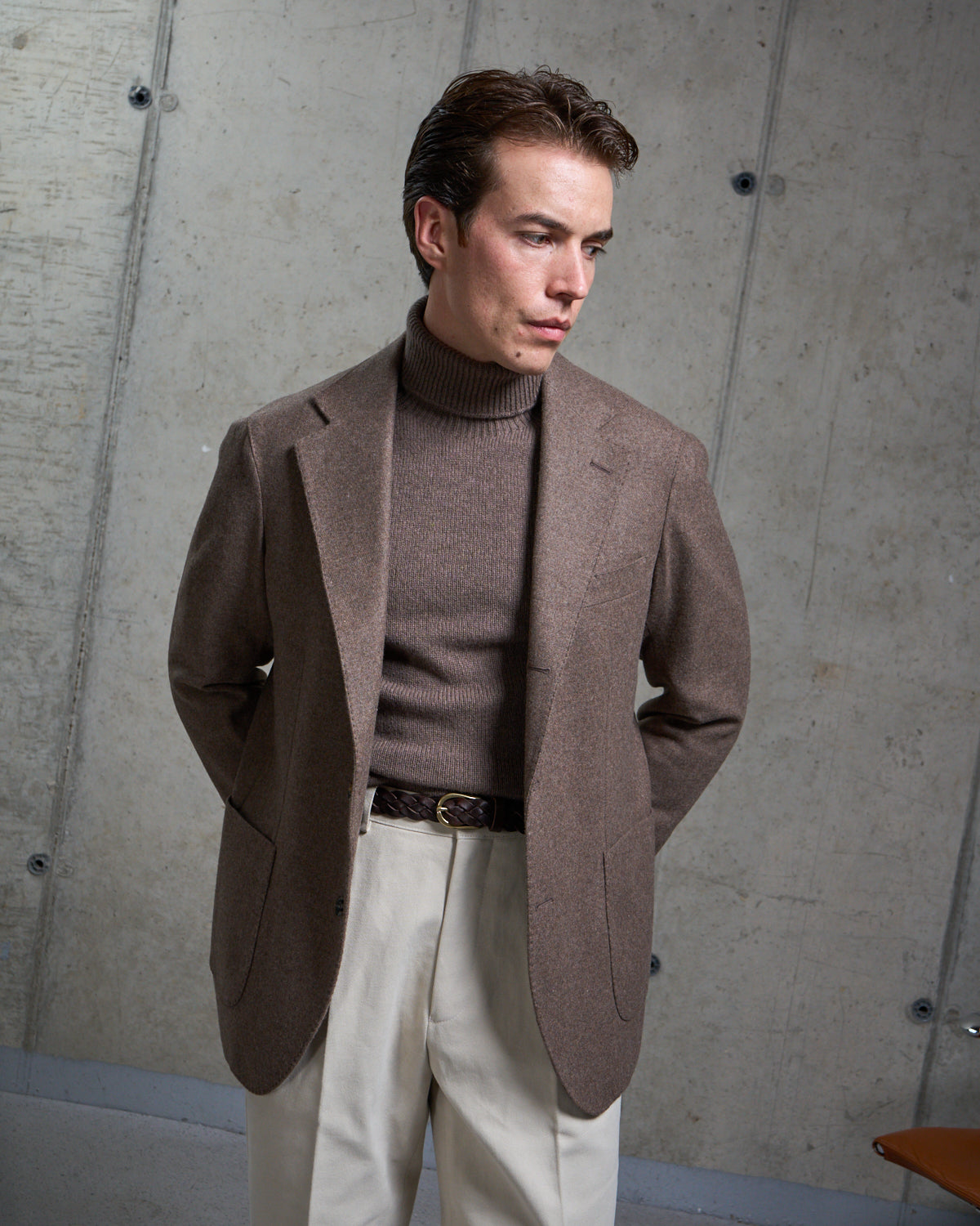 Lambswool Rollneck Sweater - Brown