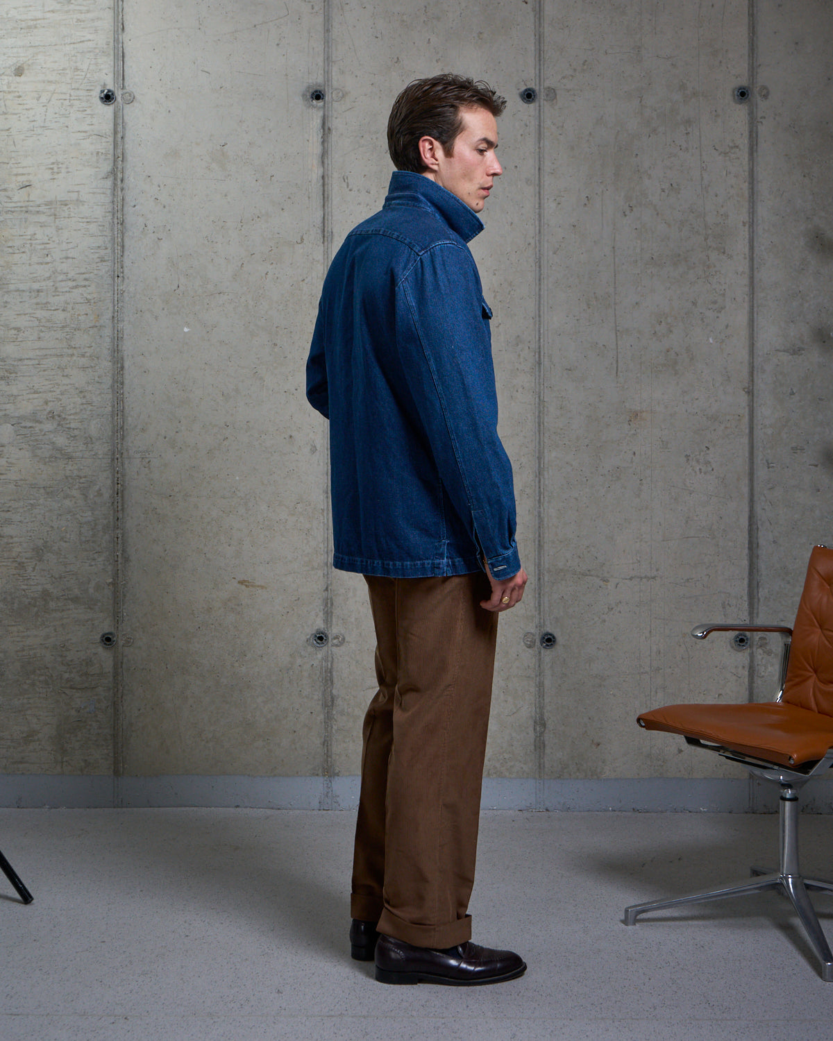 Relaxed Single Pleat Trouser - Walnut Cotton Corduroy