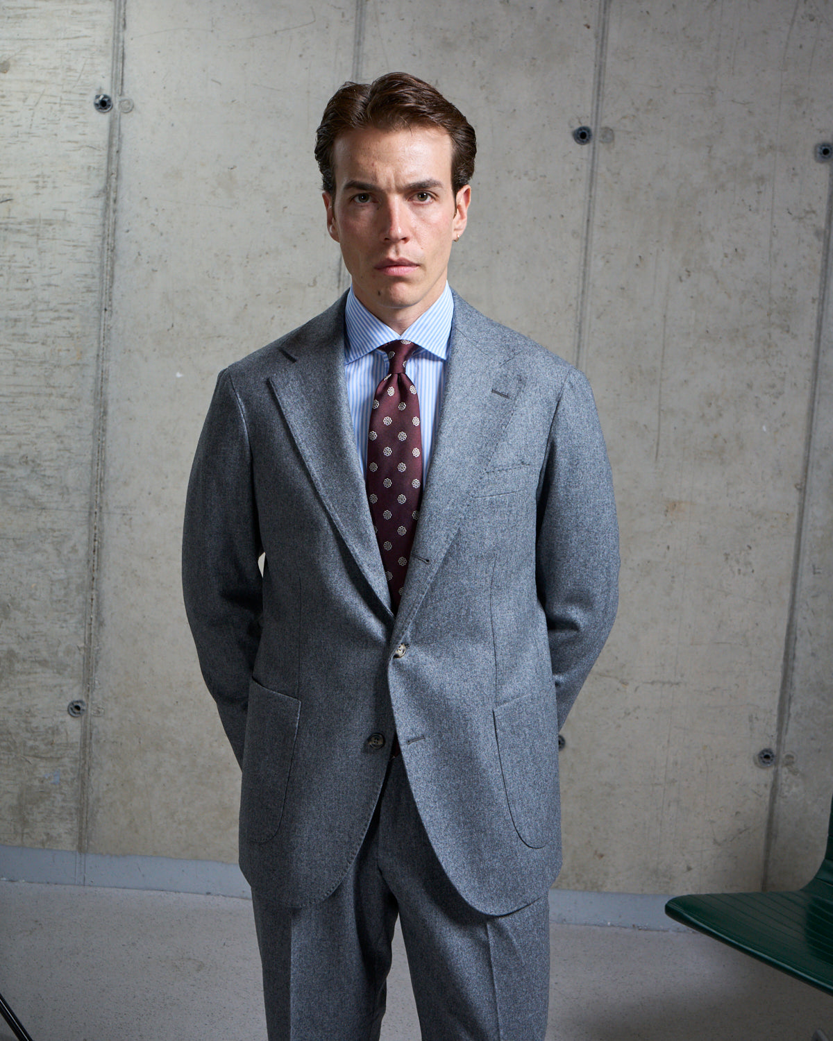Sport Jacket - Light Grey Woollen Flannel
