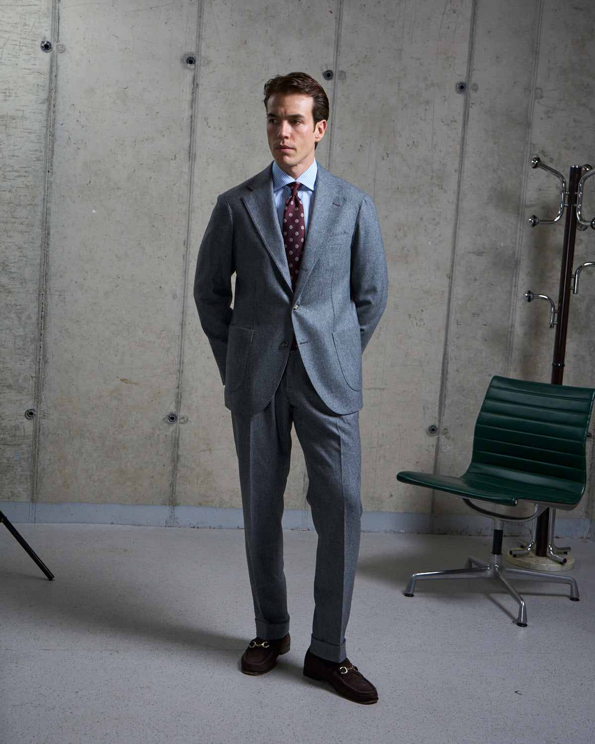 Sport Jacket - Light Grey Woollen Flannel