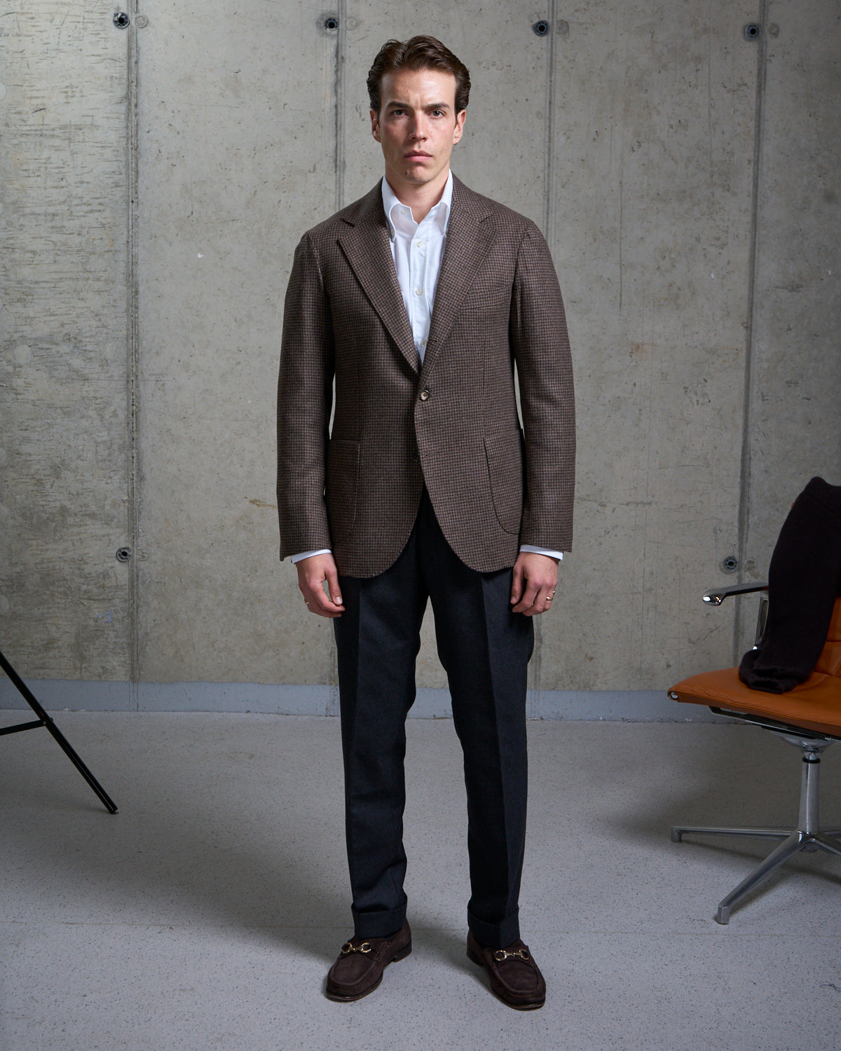Sport Jacket - Brown Houndstooth Wool