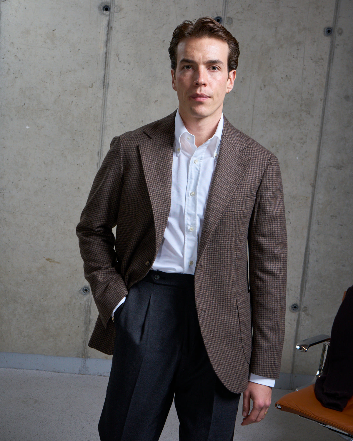 Sport Jacket - Brown Houndstooth Wool