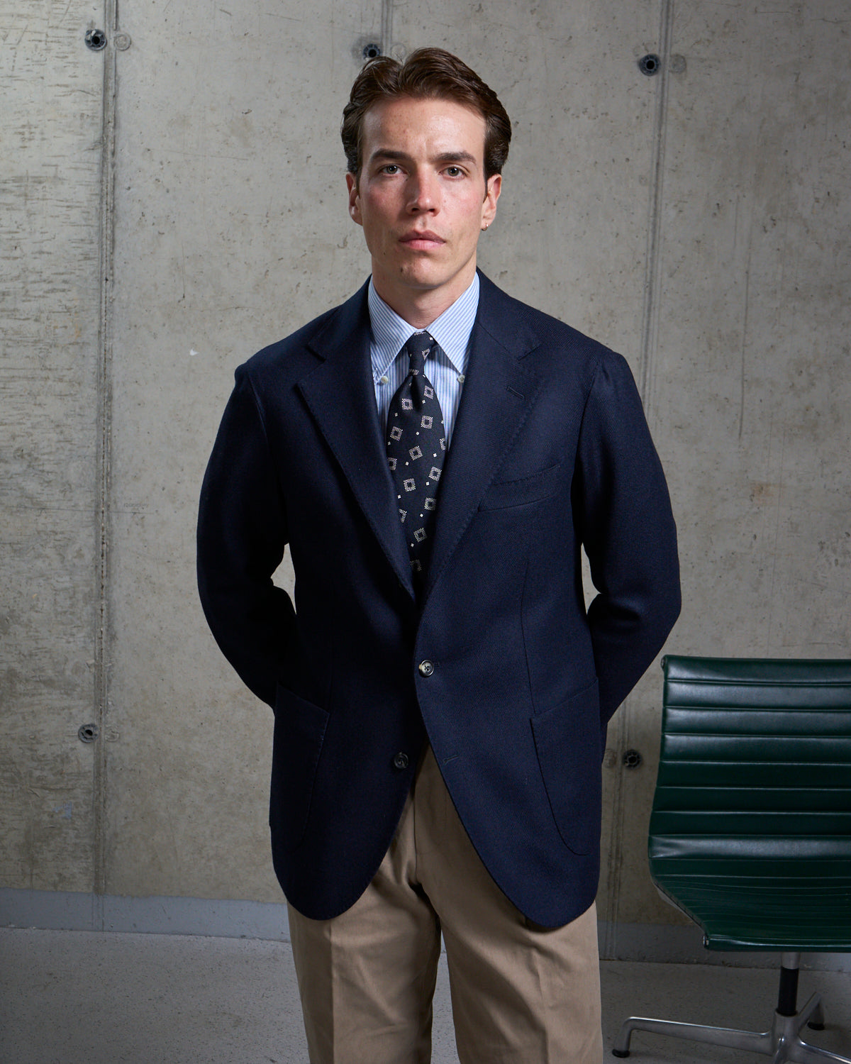 Sport Jacket - Navy Napped Twill Wool
