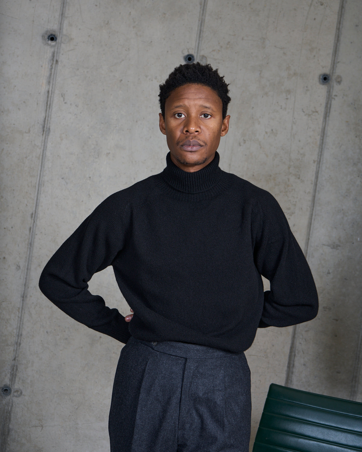 Lambswool Rollneck Sweater - Black