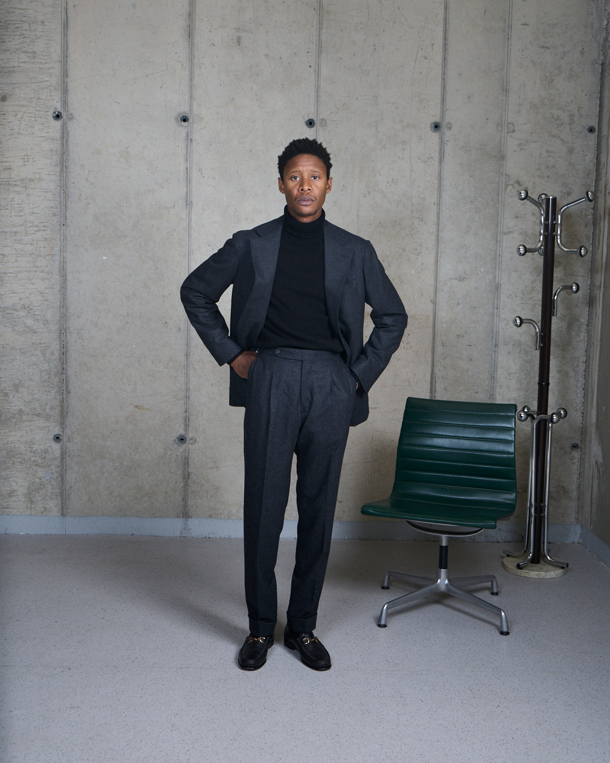 Sport Jacket - Charcoal Grey Woollen Flannel