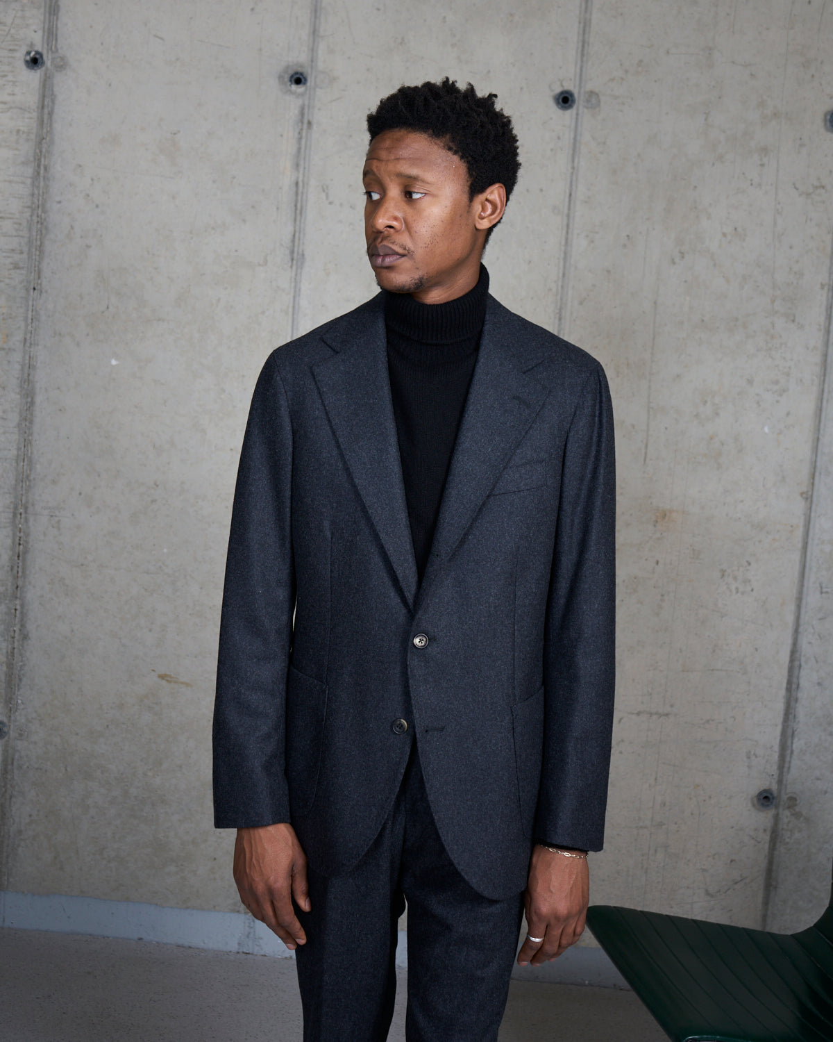 Sport Jacket - Charcoal Grey Woollen Flannel