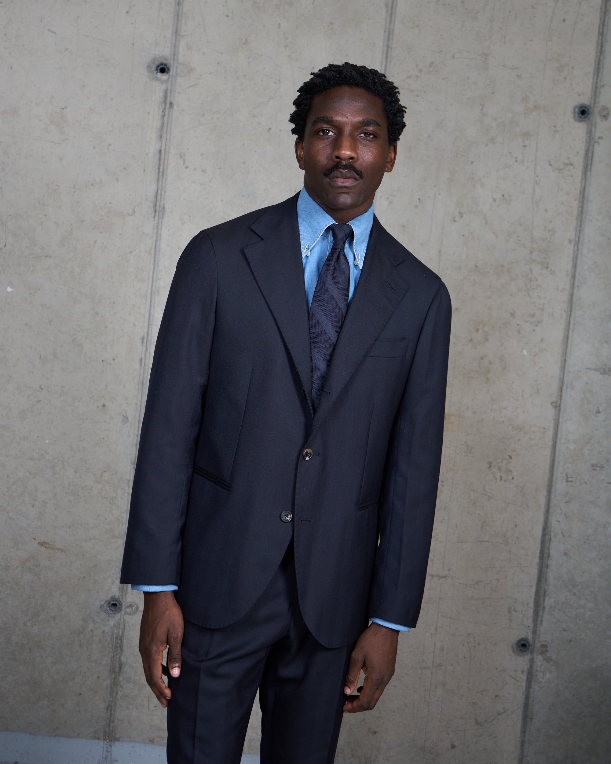 Sport Jacket - Dark Navy Herringbone Wool