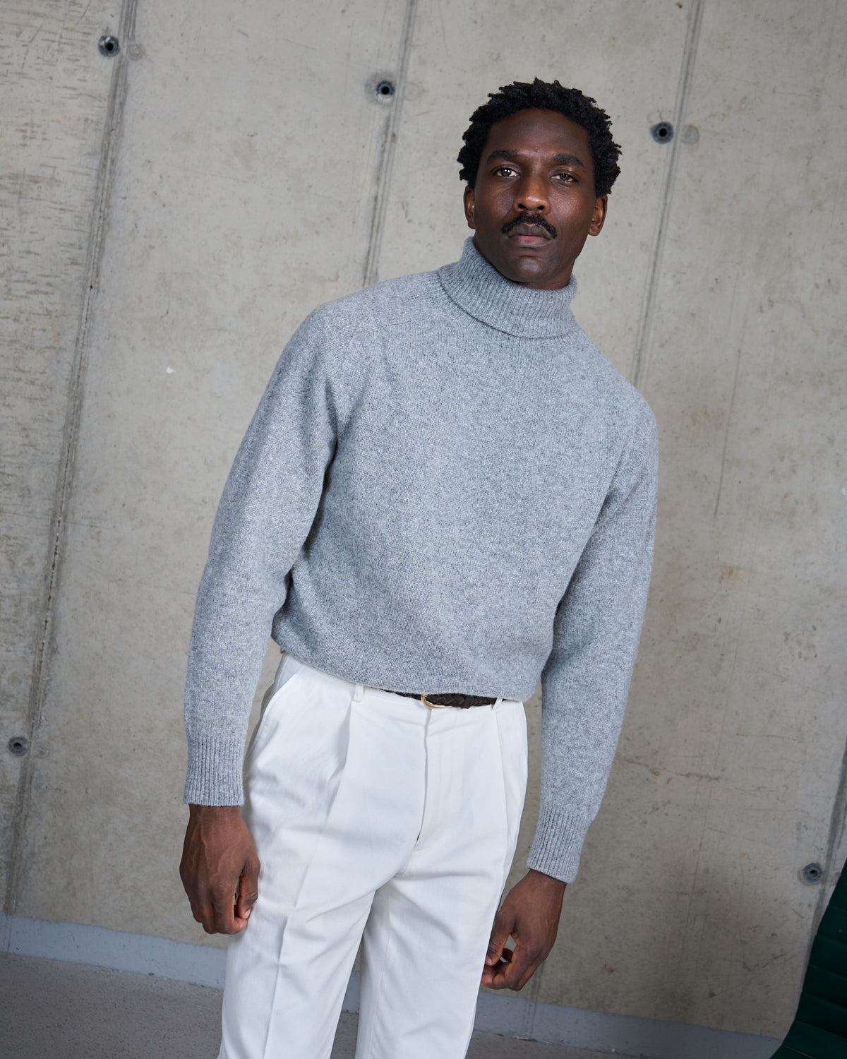 Lambswool Rollneck Sweater - Grey