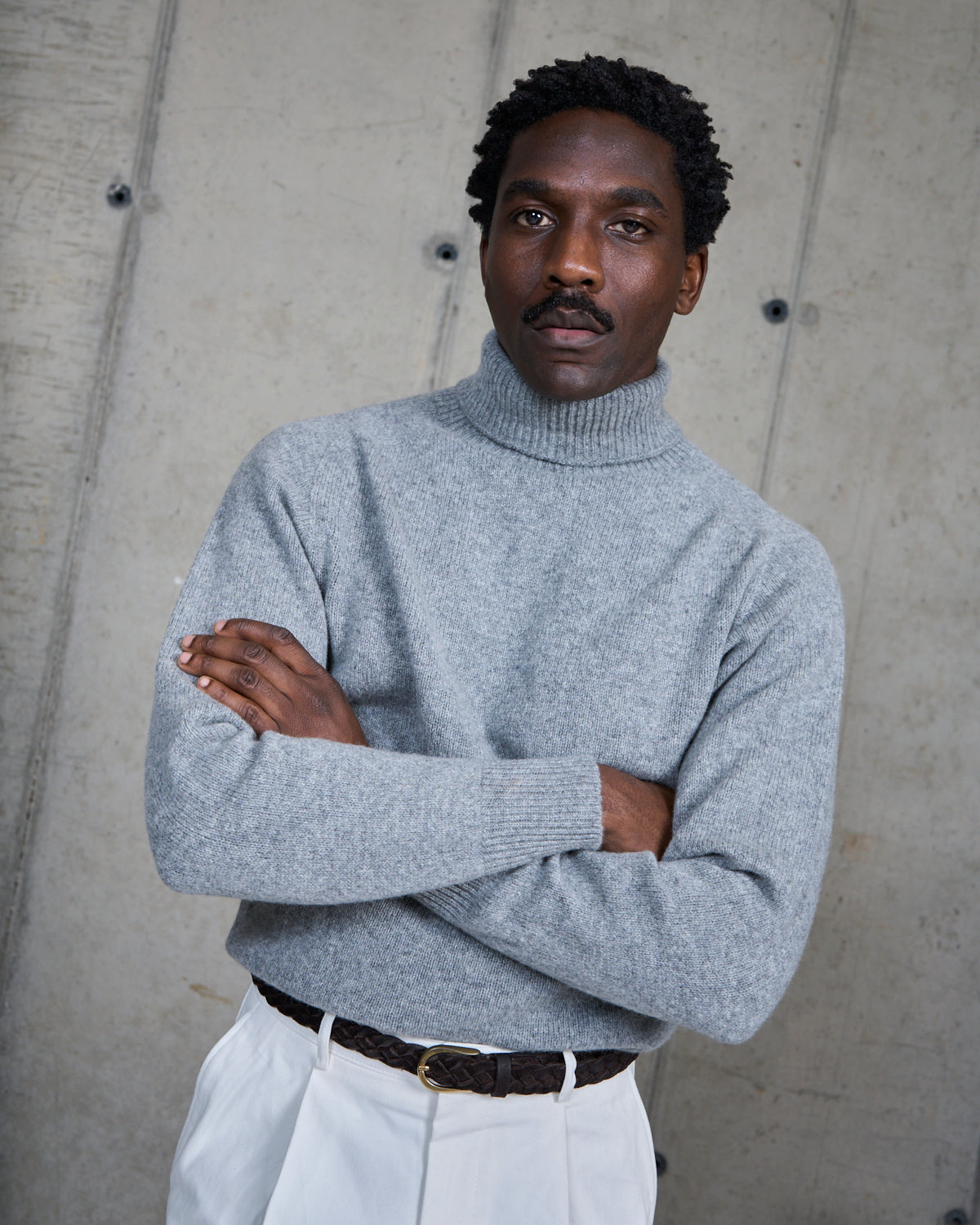 Lambswool Rollneck Sweater - Grey