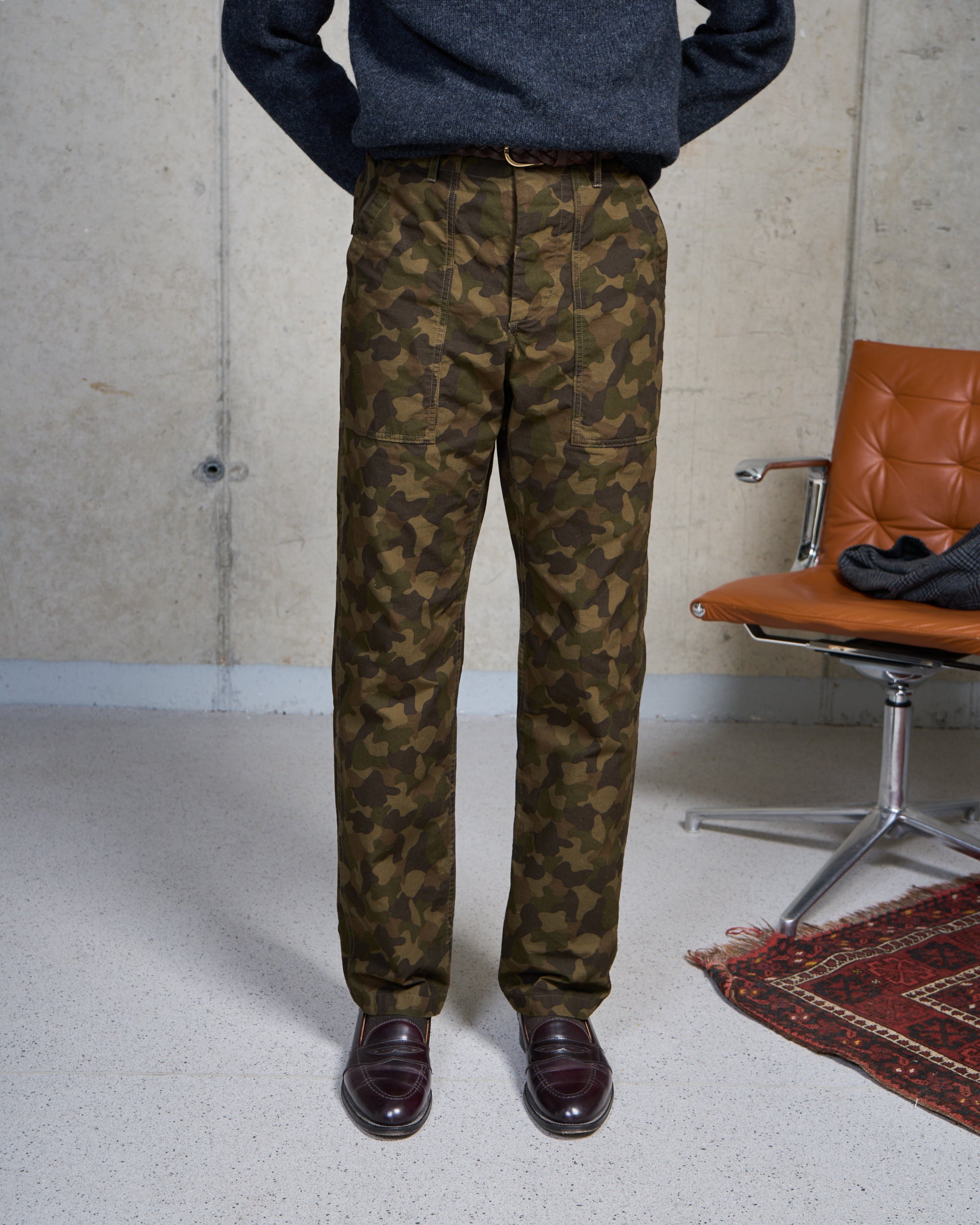 High Rise Japanese Fatigue Pant - Camouflage Ripstop