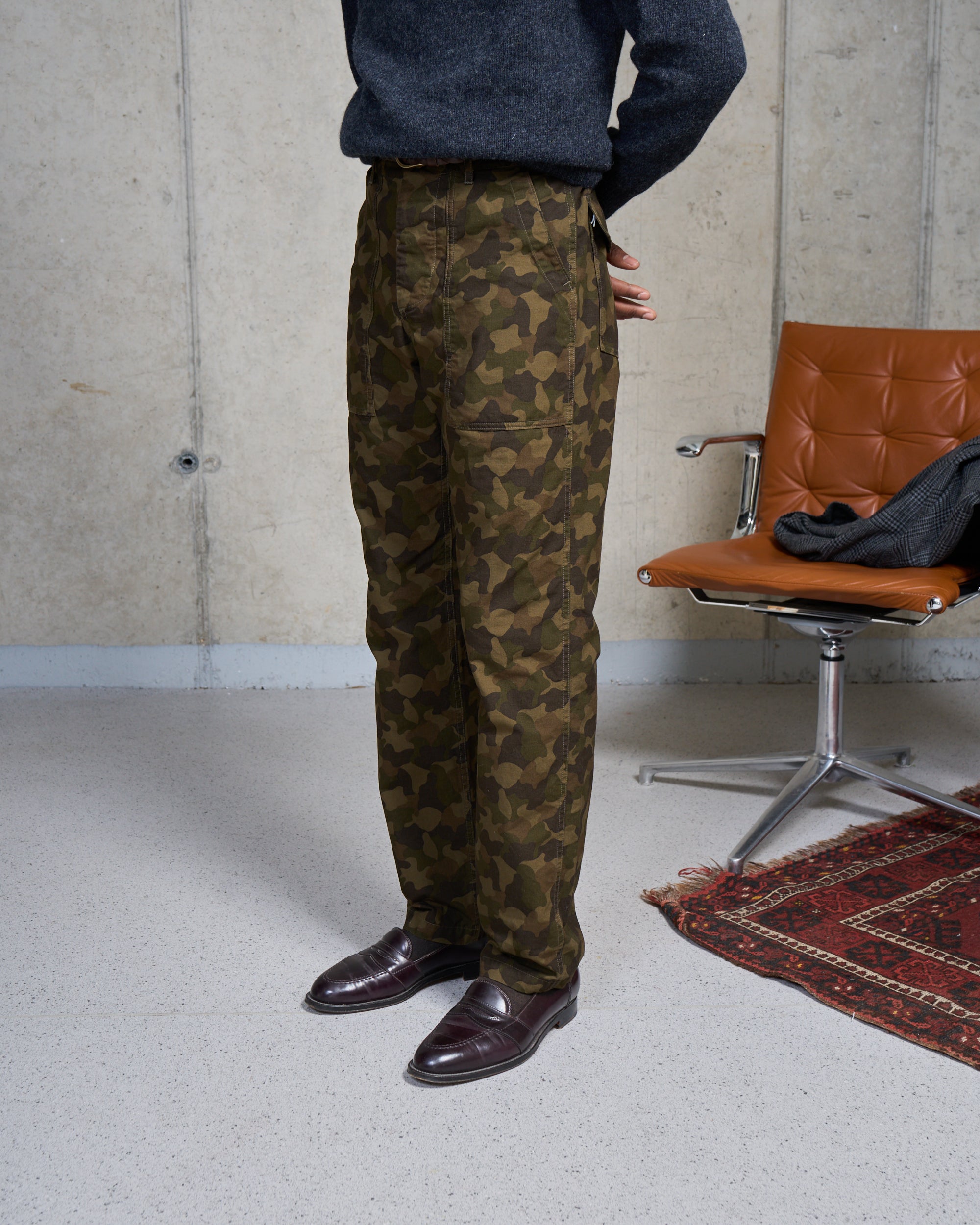 High Rise Japanese Fatigue Pant - Camouflage Ripstop