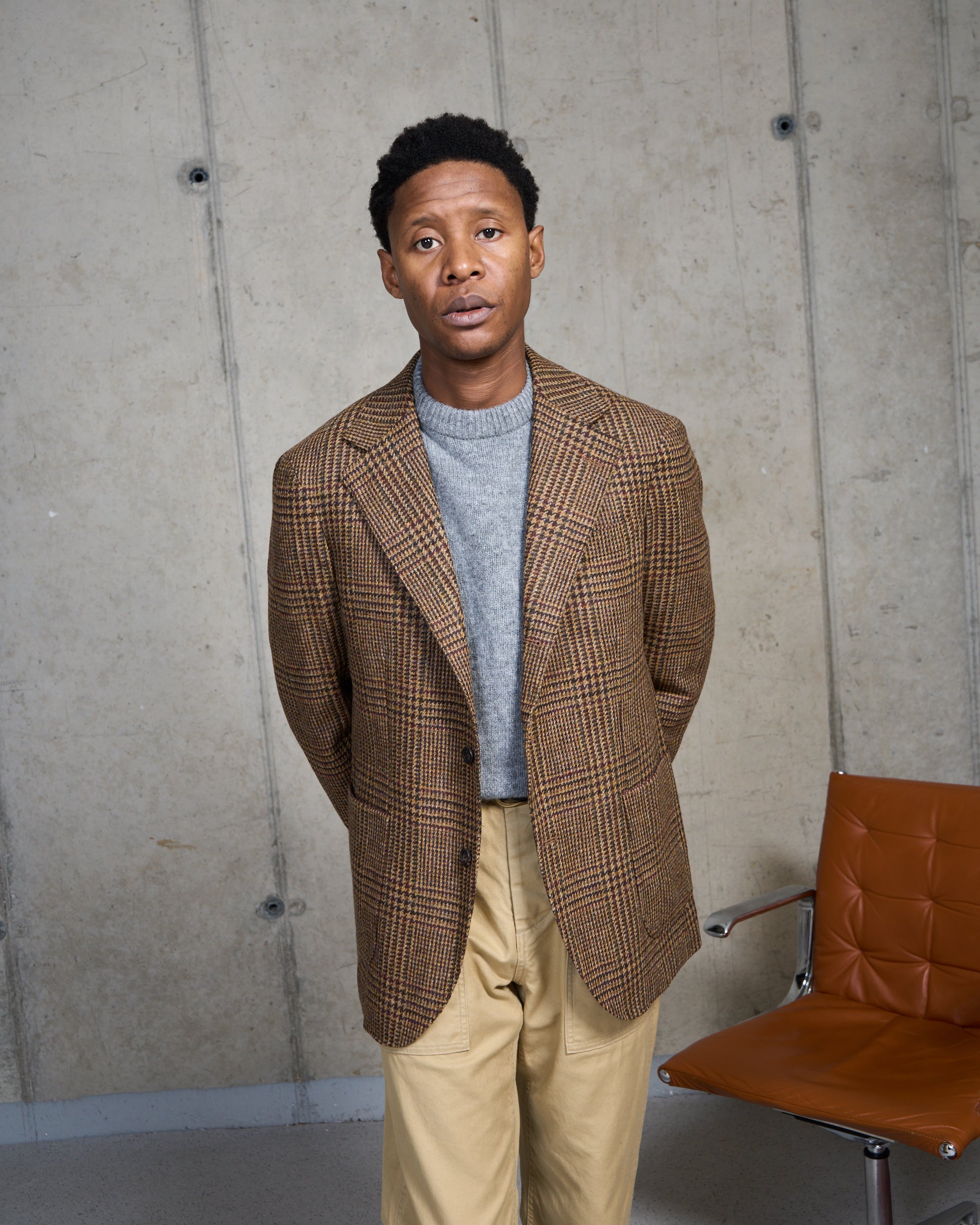 Sport Jacket - Brown Rust Glen Check Wool