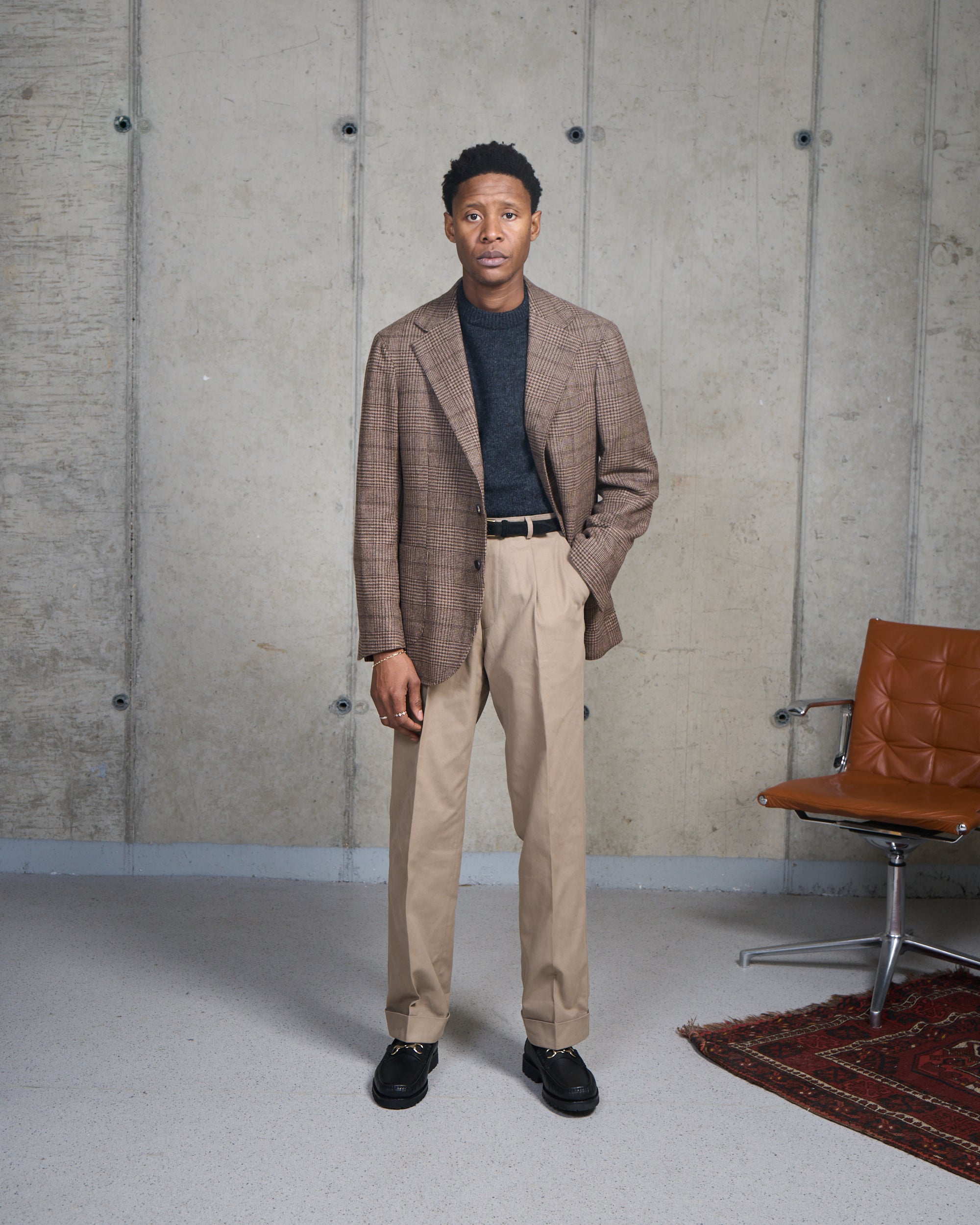 Sport Jacket -  Brown Glen Check Wool Cashmere