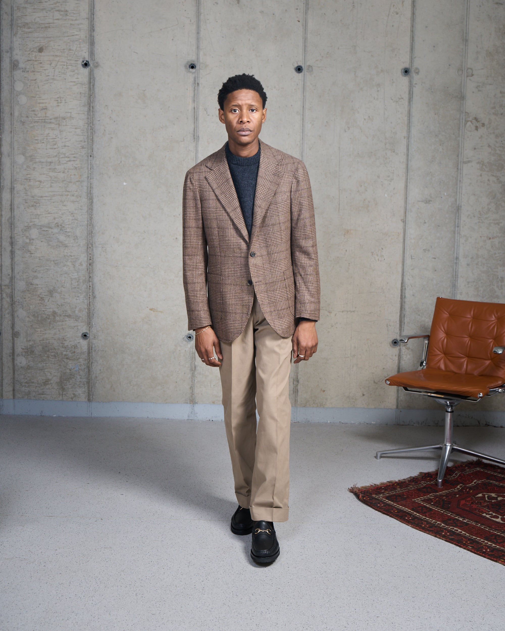 Sport Jacket -  Brown Glen Check Wool Cashmere