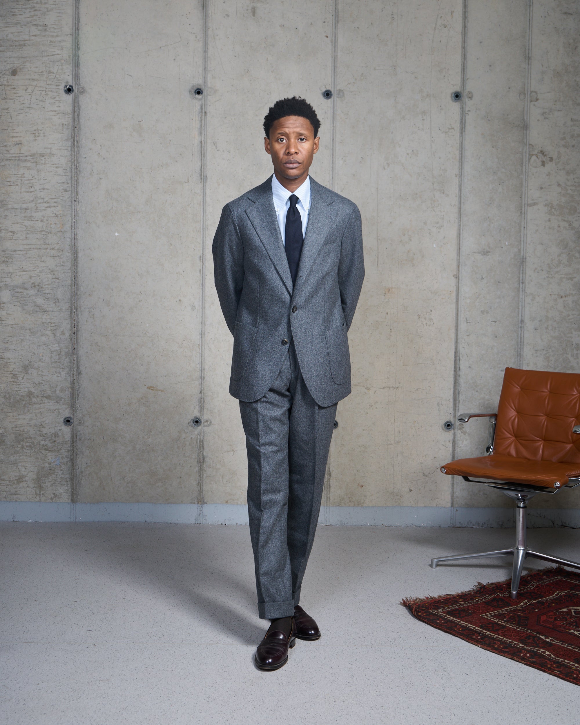 Sport Jacket - Mid Grey Woollen Flannel