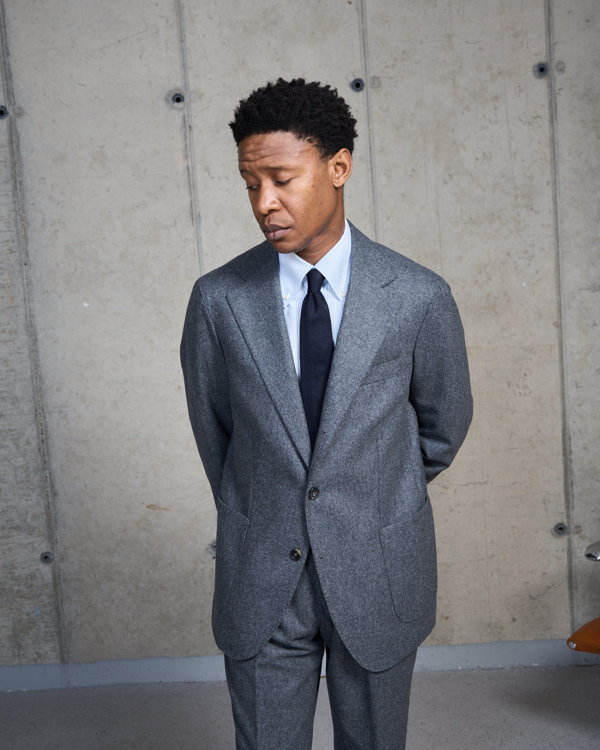 Sport Jacket - Mid Grey Woollen Flannel