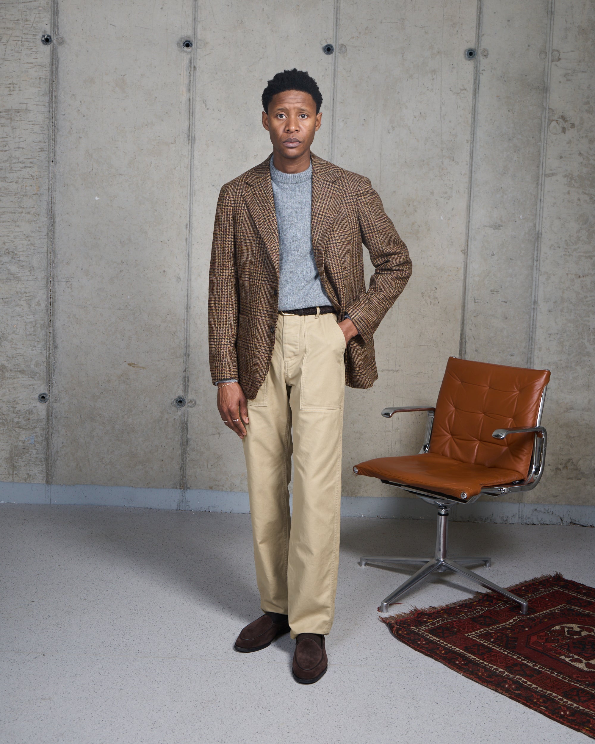 High Rise Japanese Fatigue Pant - Sand Cotton Twill