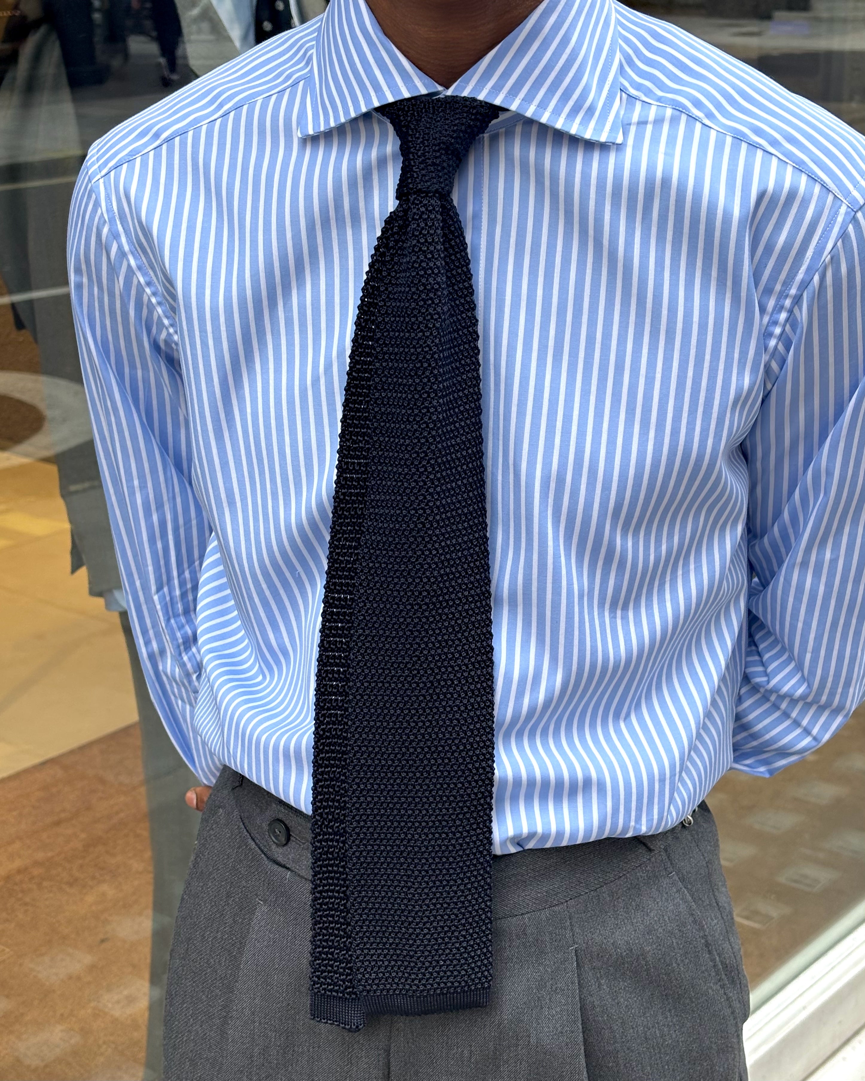 Shibumi Firenze - Crunchy Silk Knit Tie - Navy