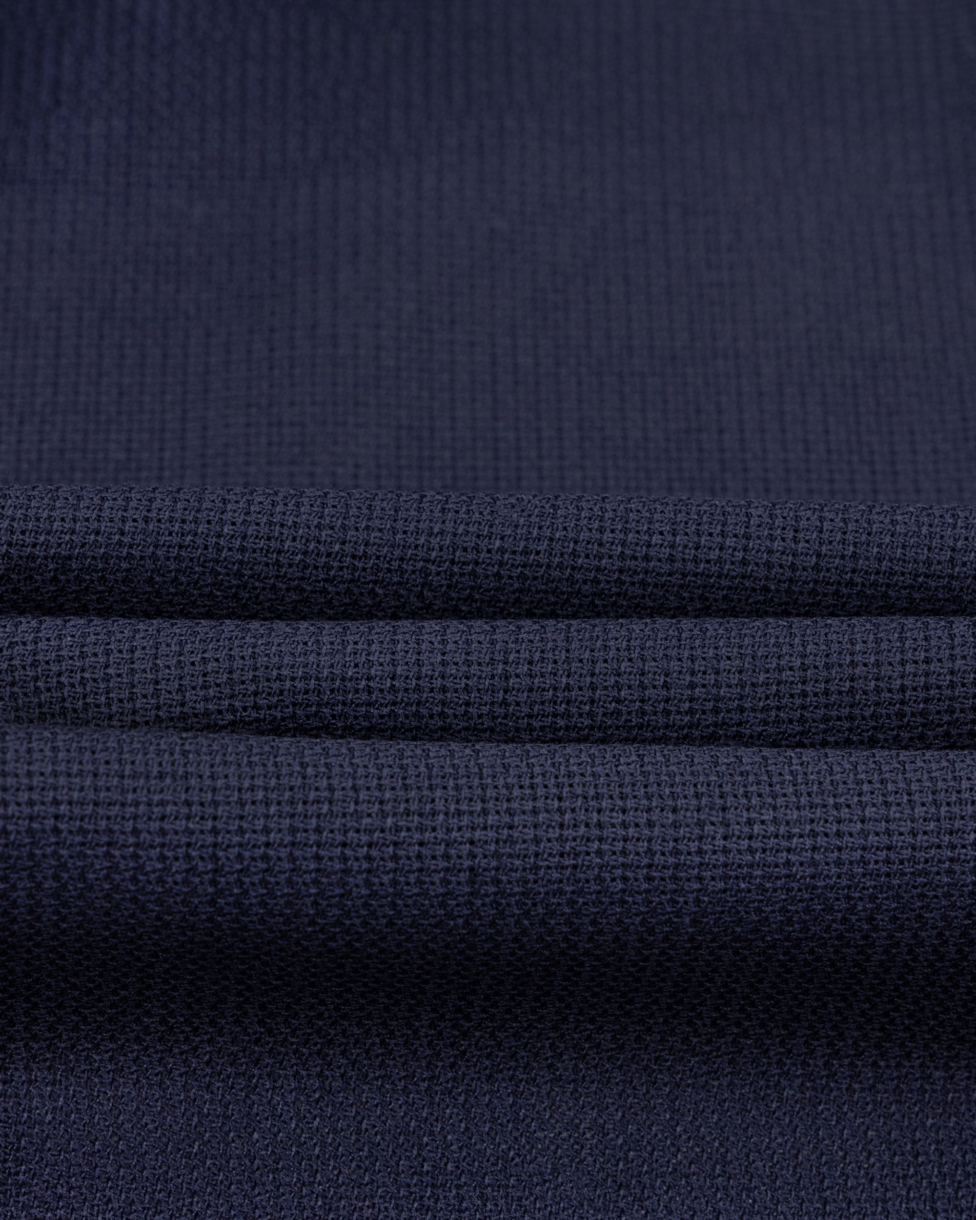 Double Breasted Sport Jacket - Navy Mock Leno Wool Hopsack