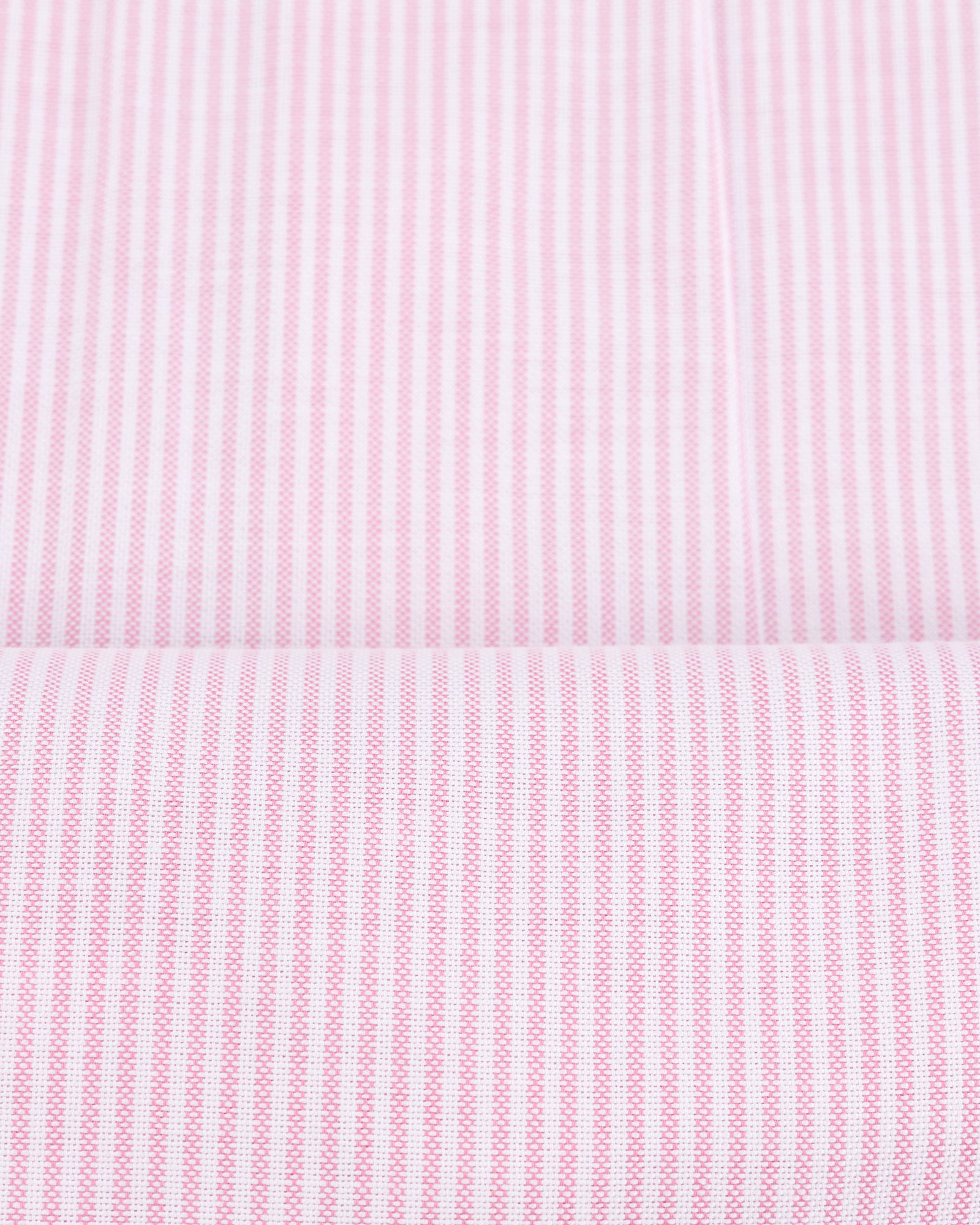 Button Down Collar Shirt - Pink Stripe Oxford Cotton