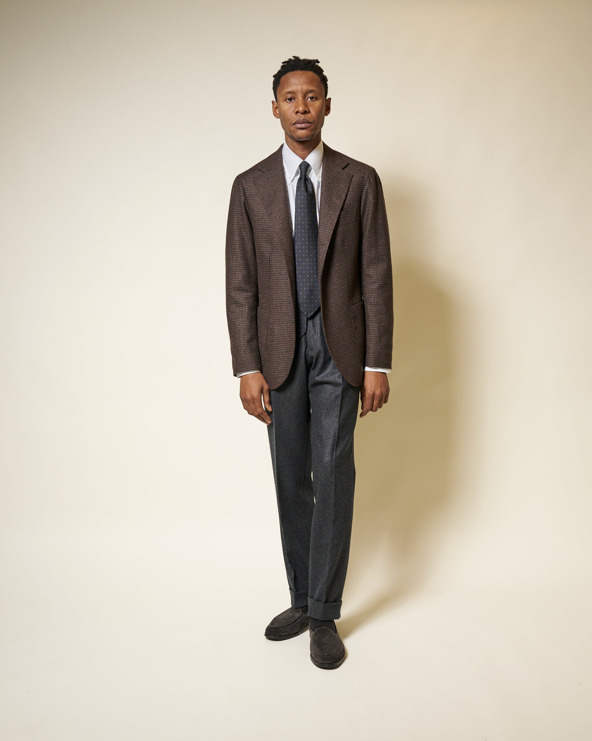 Sport Jacket - Brown Houndstooth Wool