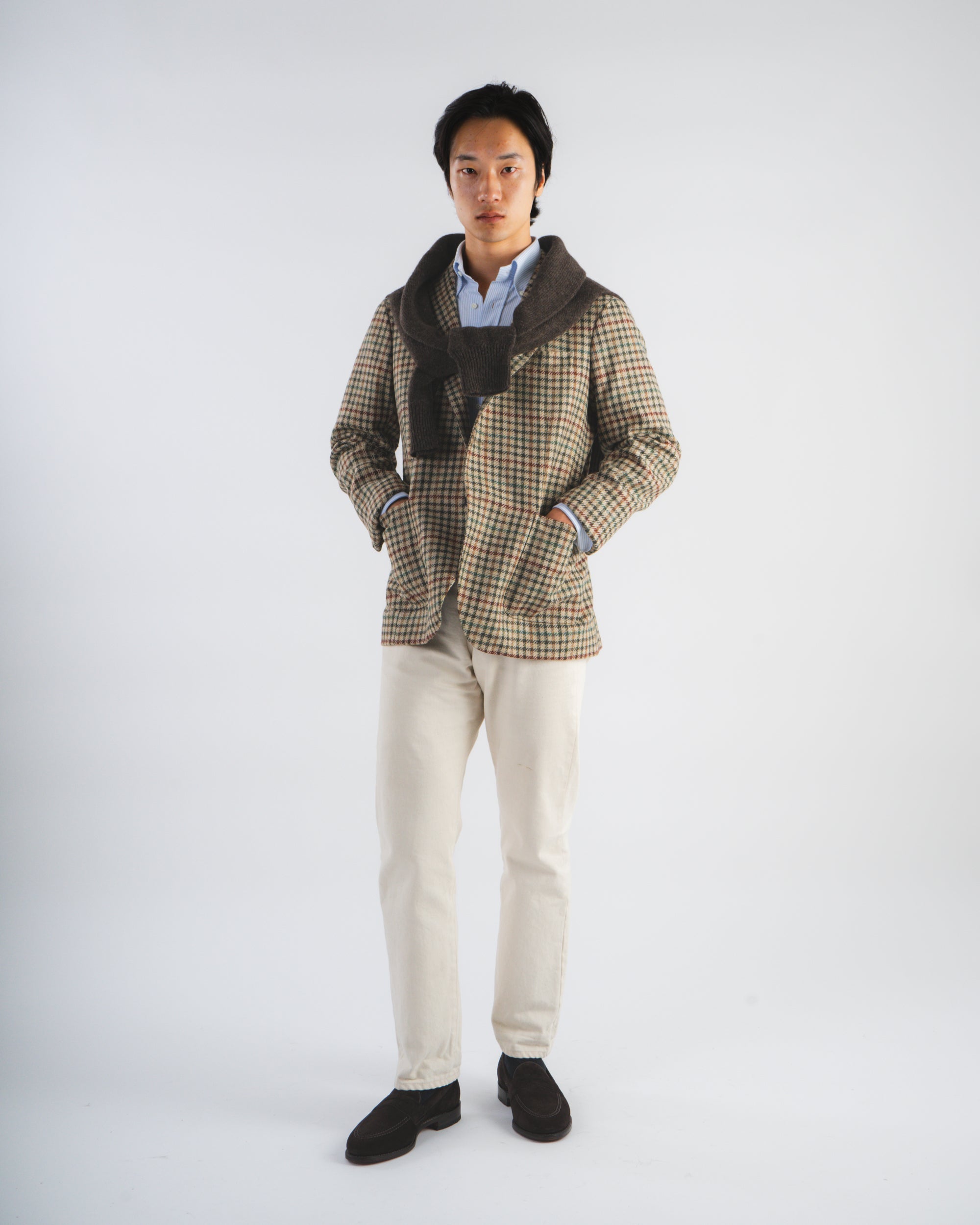 Sport Jacket - Tan Multi Check Wool