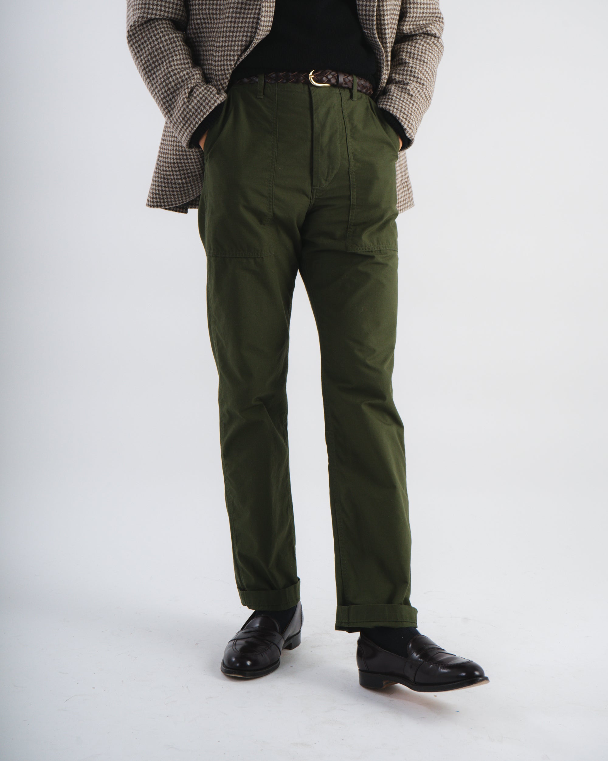 High Rise Japanese Ripstop Fatigue Pant - Army Green