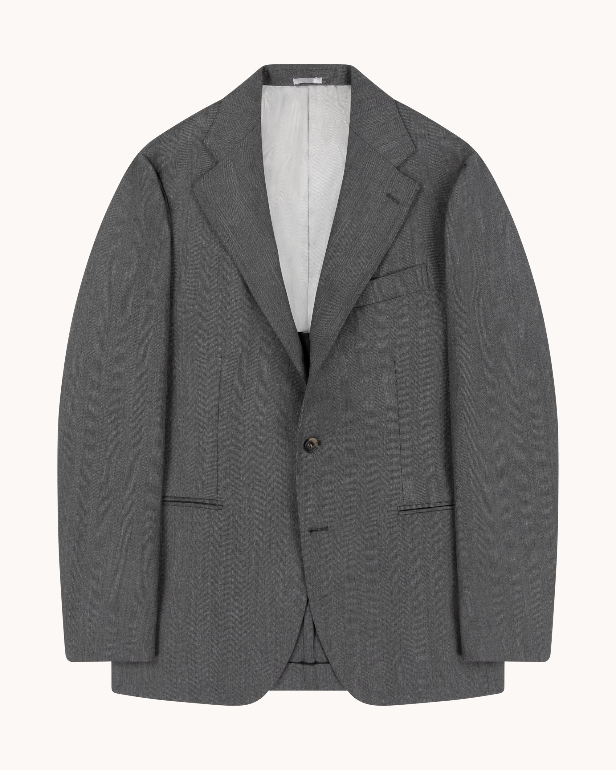 Sport Jacket - Mid Grey Herringbone Wool