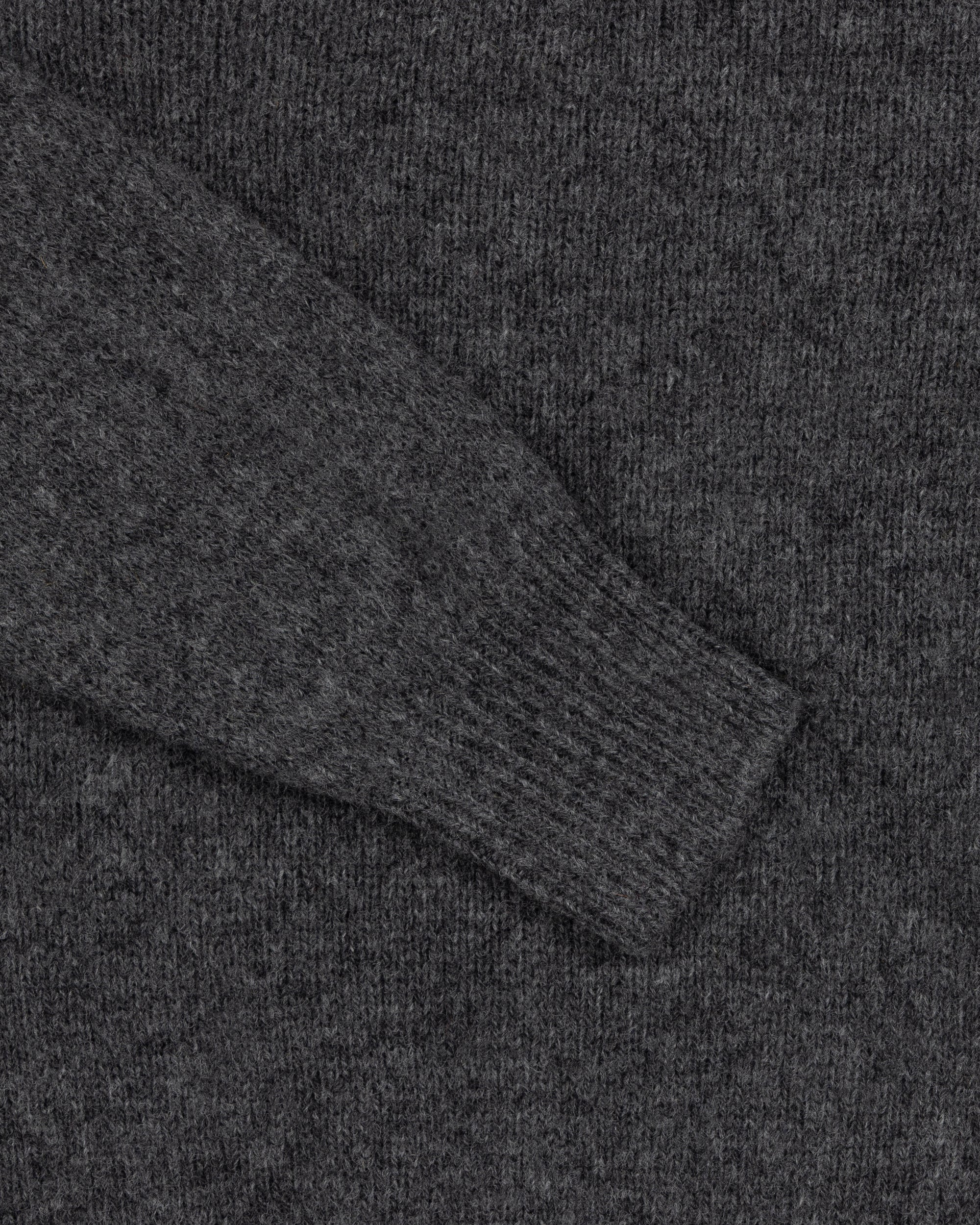 Shetland Wool Crew Neck Sweater - Basalt