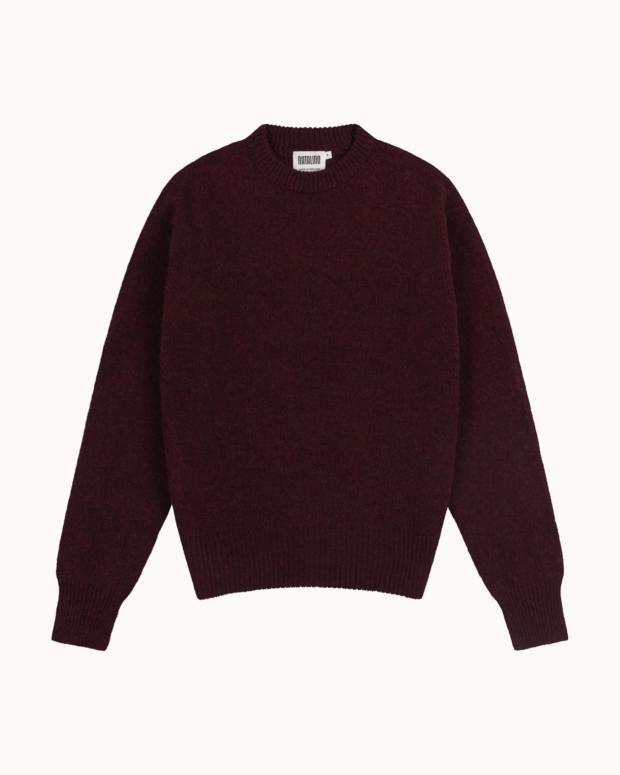 Shetland Wool Crew Neck Sweater - Beetroot