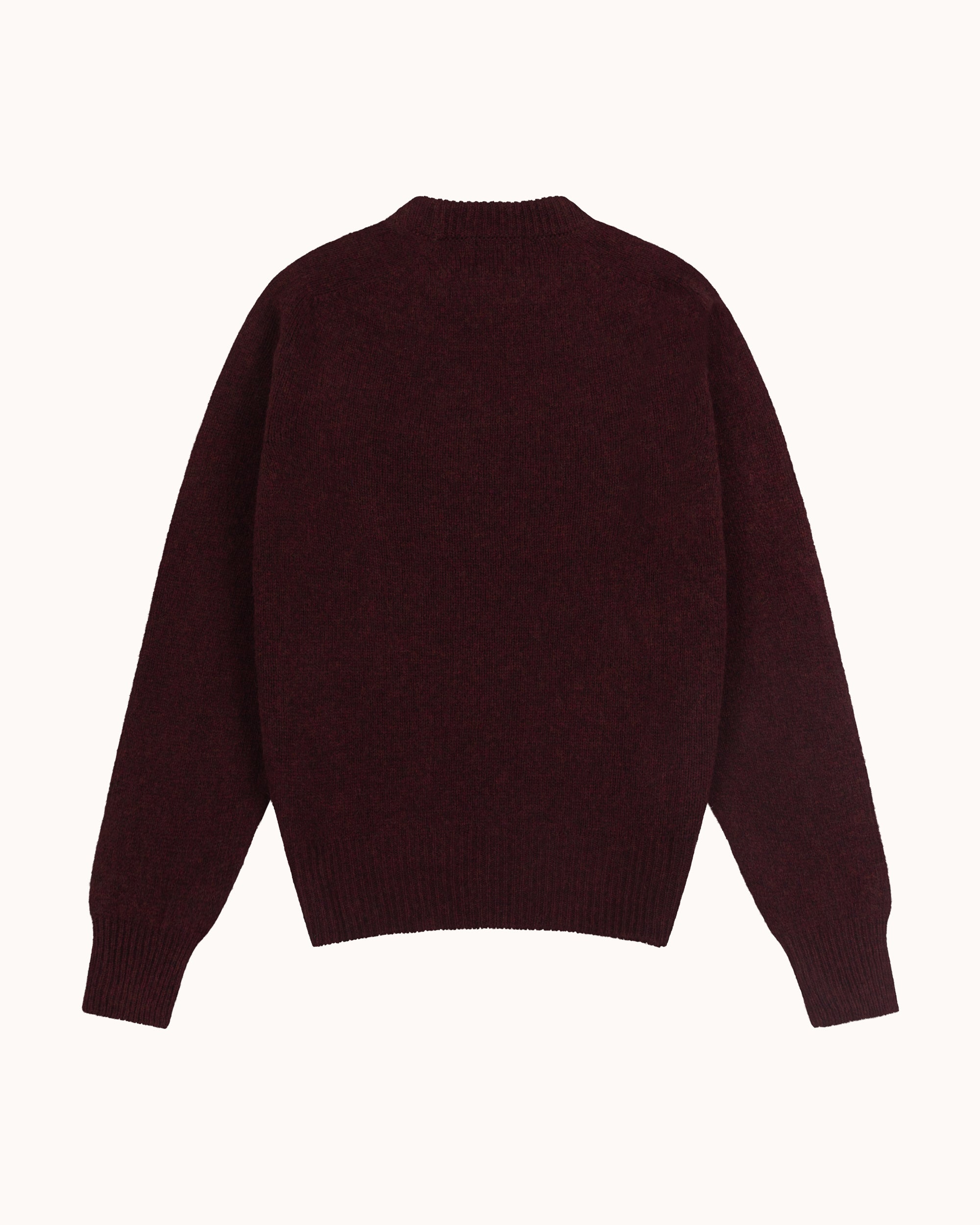 Shetland Wool Crew Neck Sweater - Beetroot