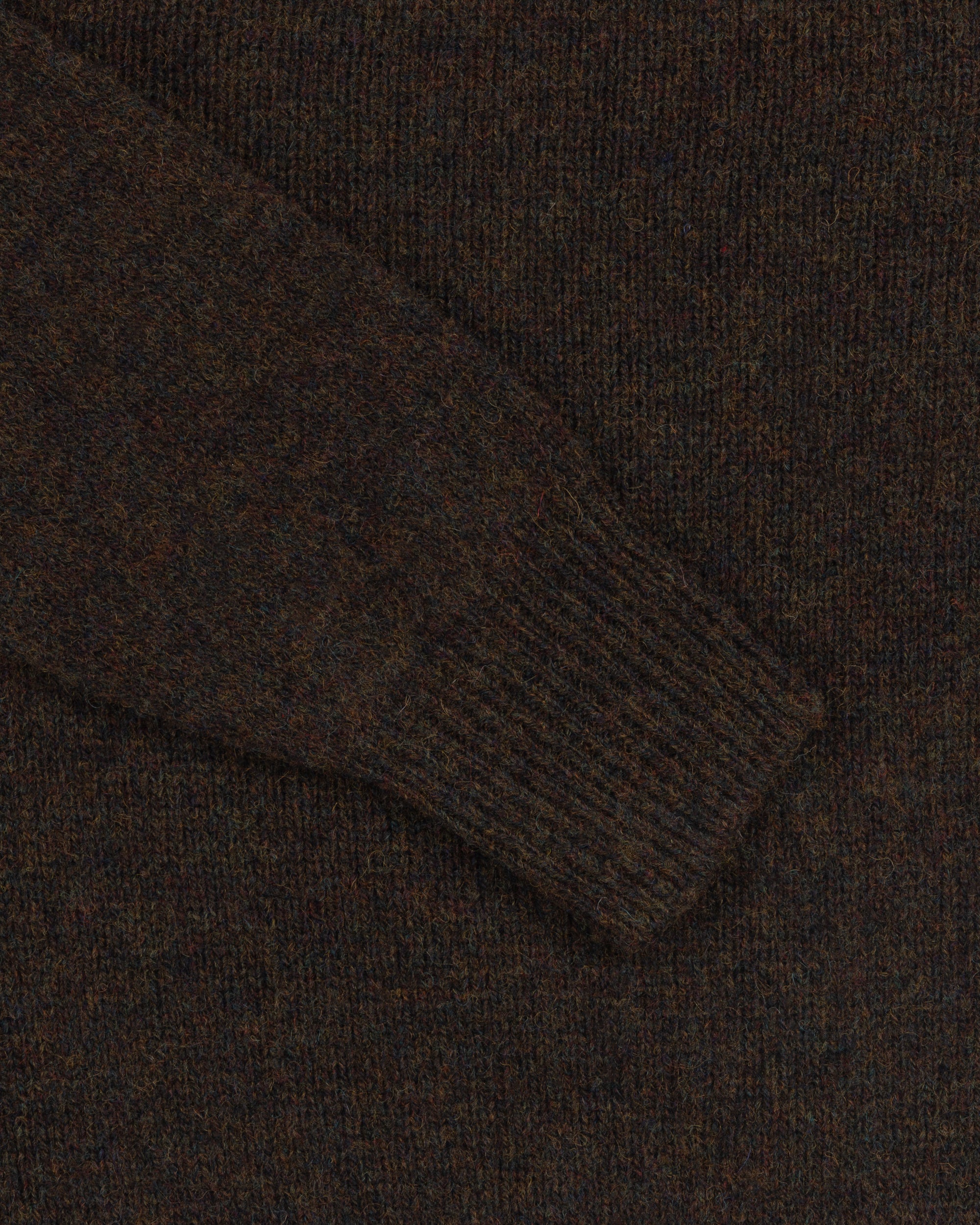 Shetland Wool Crew Neck Sweater - Carob