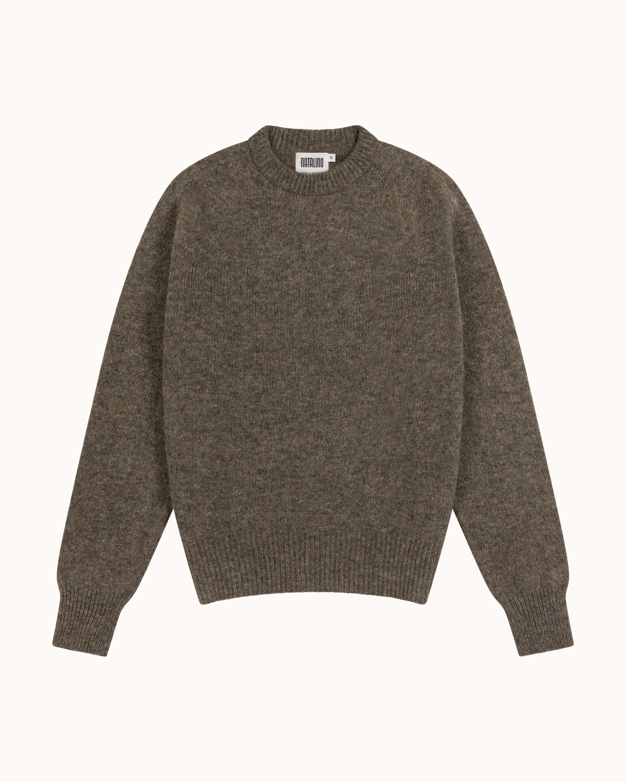 Shetland Wool Crew Neck Sweater - Fossil