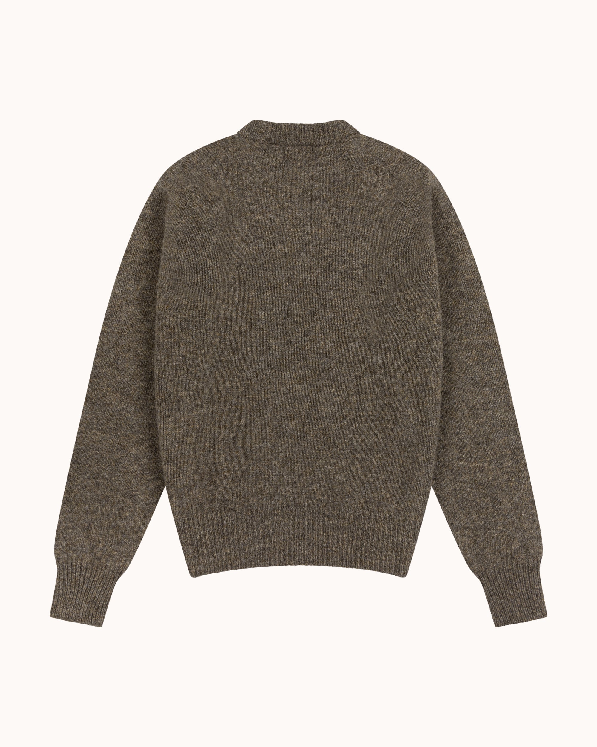 Shetland Wool Crew Neck Sweater - Fossil